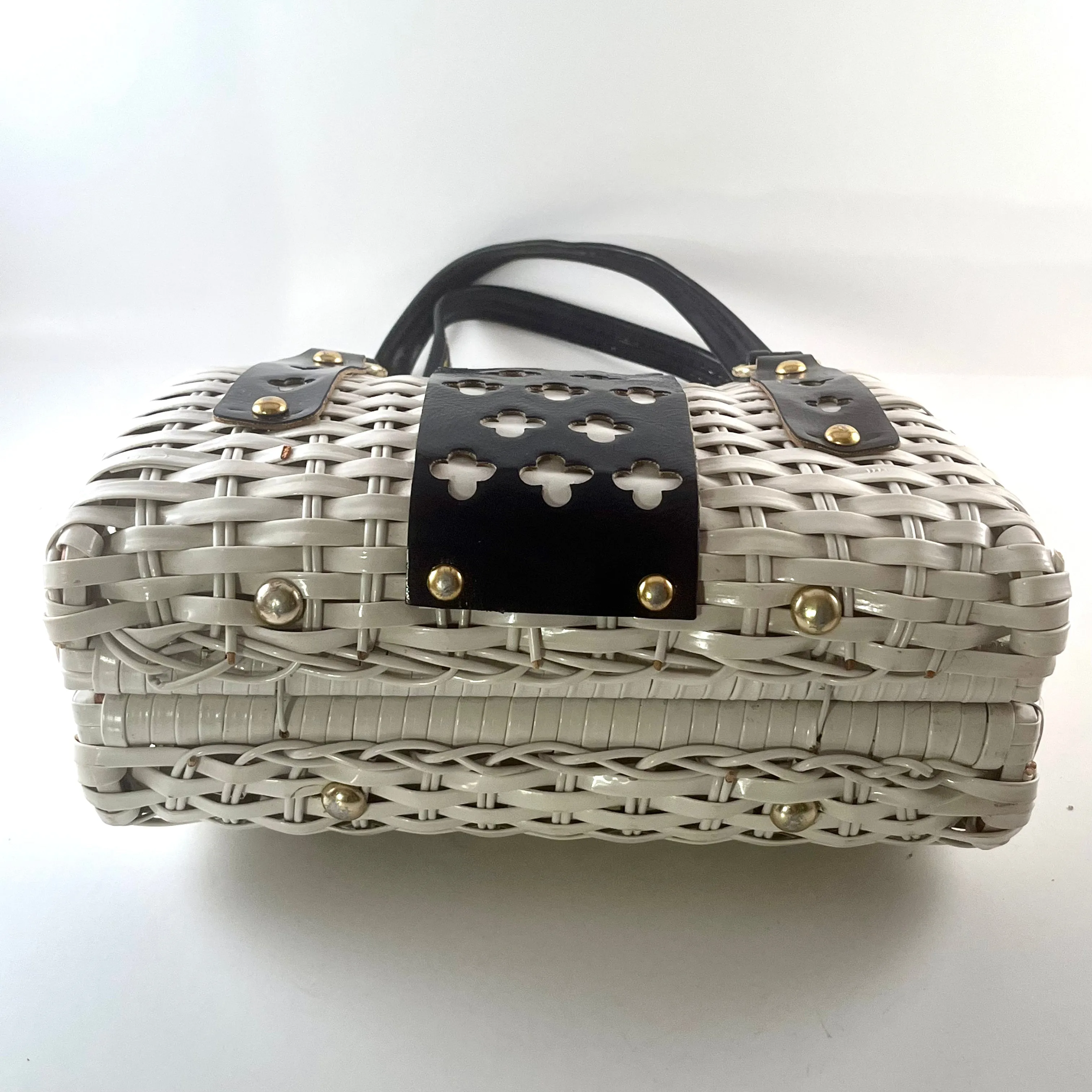 1960s Made in Hong Kong for W.T. Grant Wicker & Vinyl Handbag