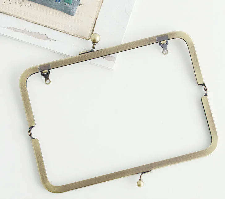 20cm  ( 8") Brushed Brass Purse Frame Clutch Bag Making