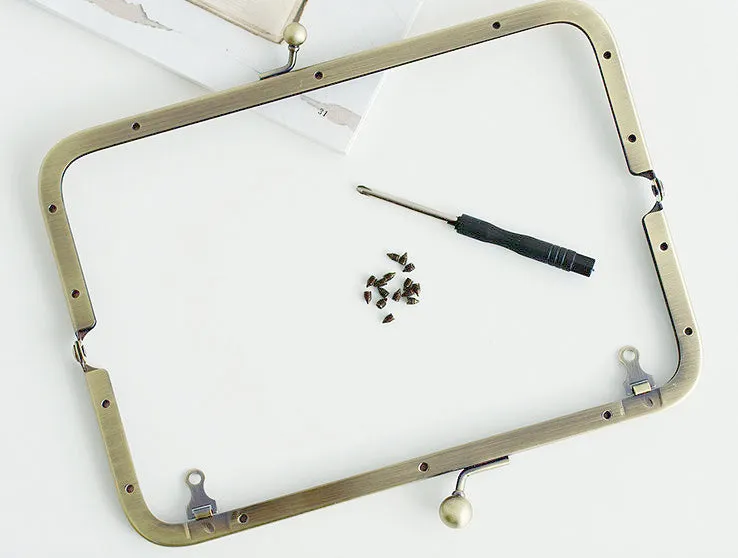 20cm  ( 8") Brushed Brass Purse Frame Clutch Bag Making