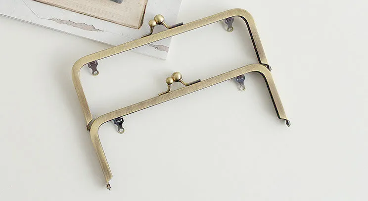 20cm  ( 8") Brushed Brass Purse Frame Clutch Bag Making