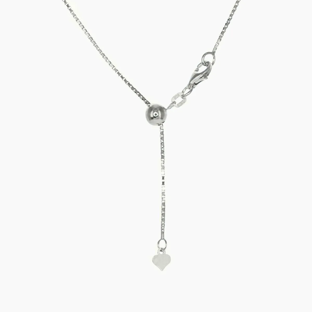30" Italian Heavy Venezia Box Adjustable Chain (Silver)