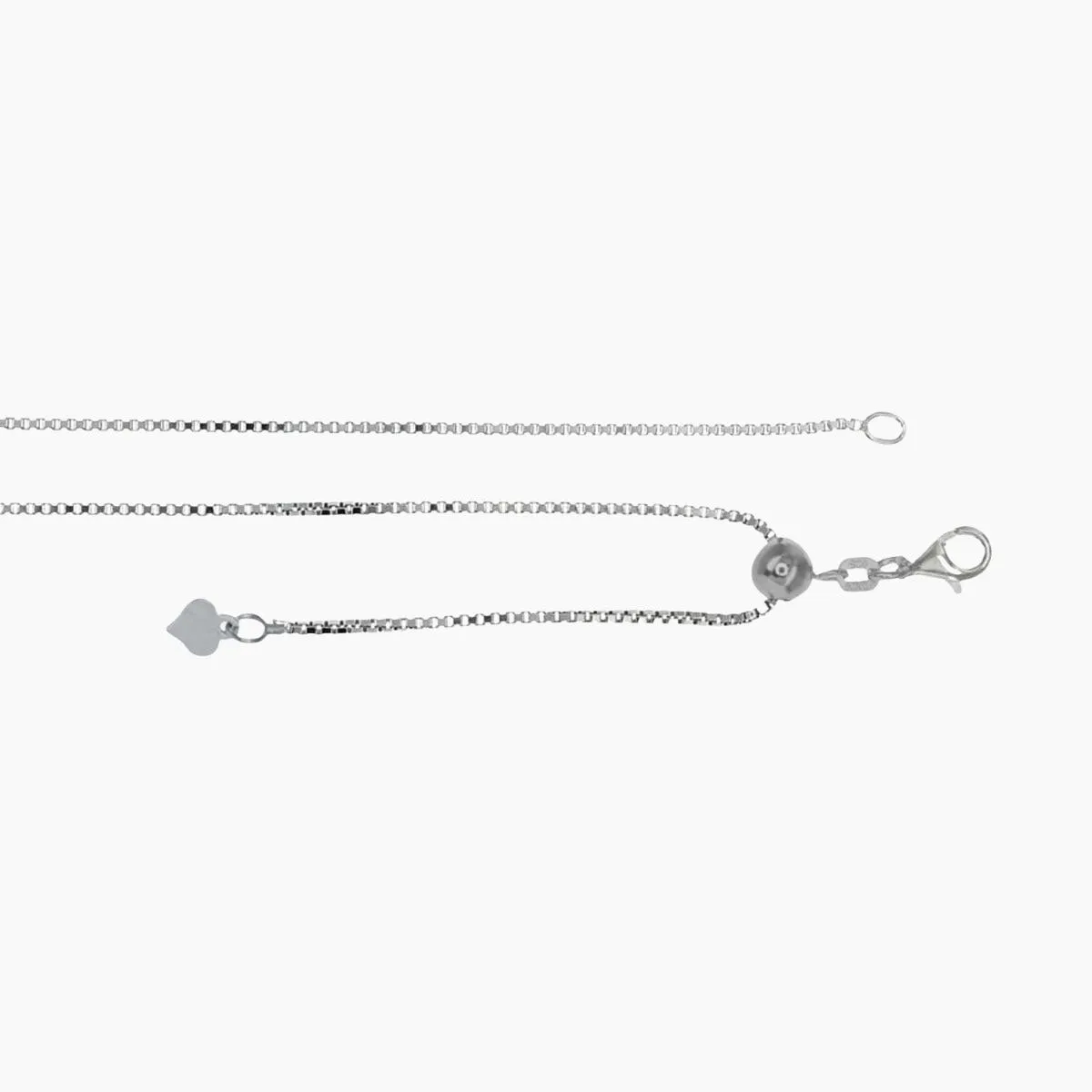 30" Italian Heavy Venezia Box Adjustable Chain (Silver)