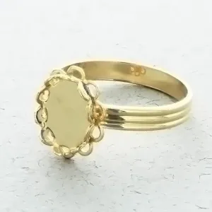 Adjustable Band Cabochon Mount 8 X 10mm Ring