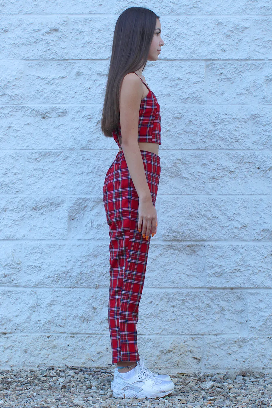 Adjustable Cami Top - Red Plaid