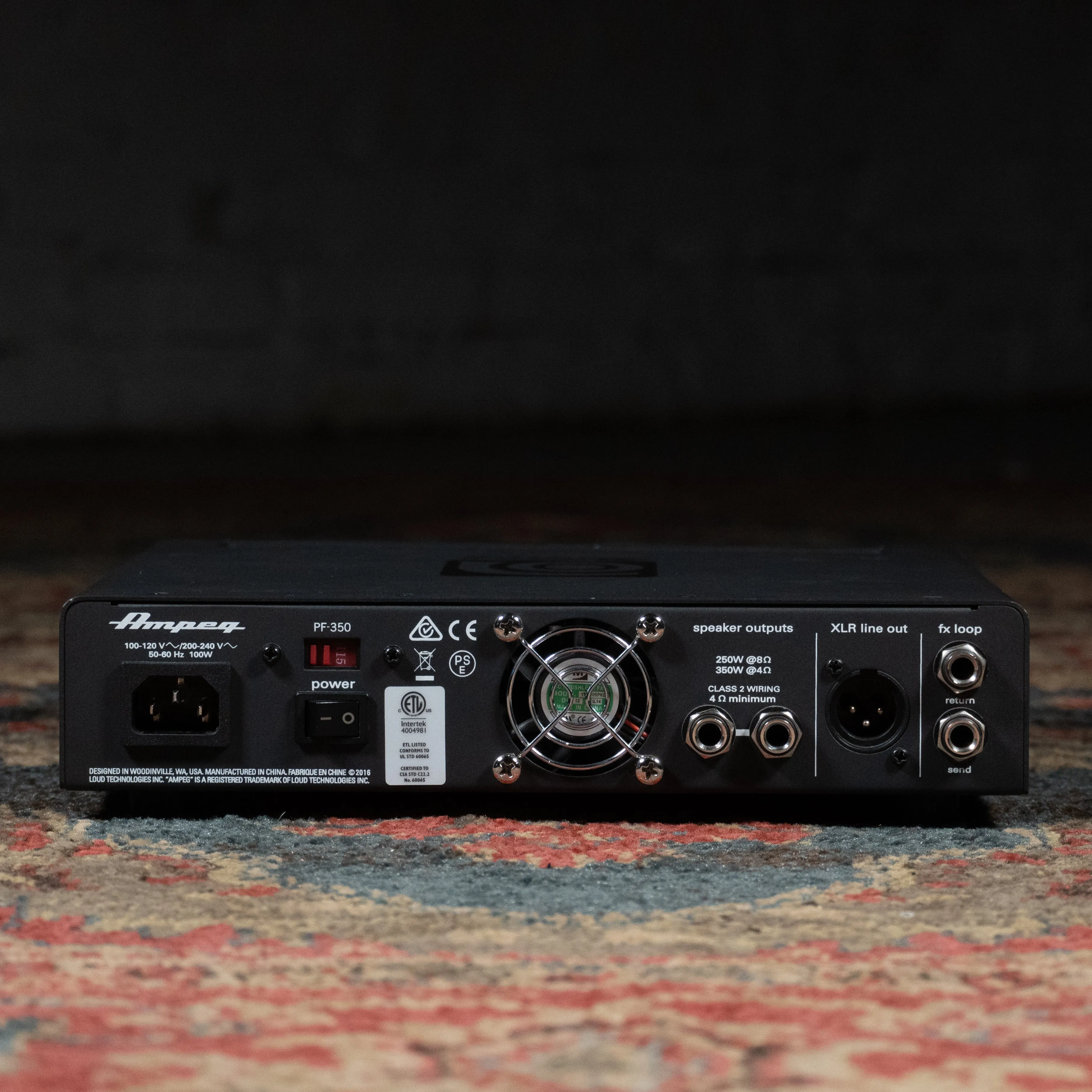 Ampeg Portaflex PF-350 Bass Guitar Amplifier Head w/IEC Cable - Used