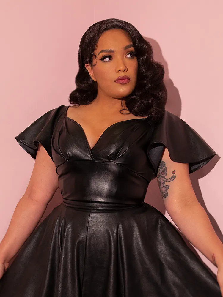 Bad Girl Babydoll Crop Top in Vegan Leather - Vixen by Micheline Pitt