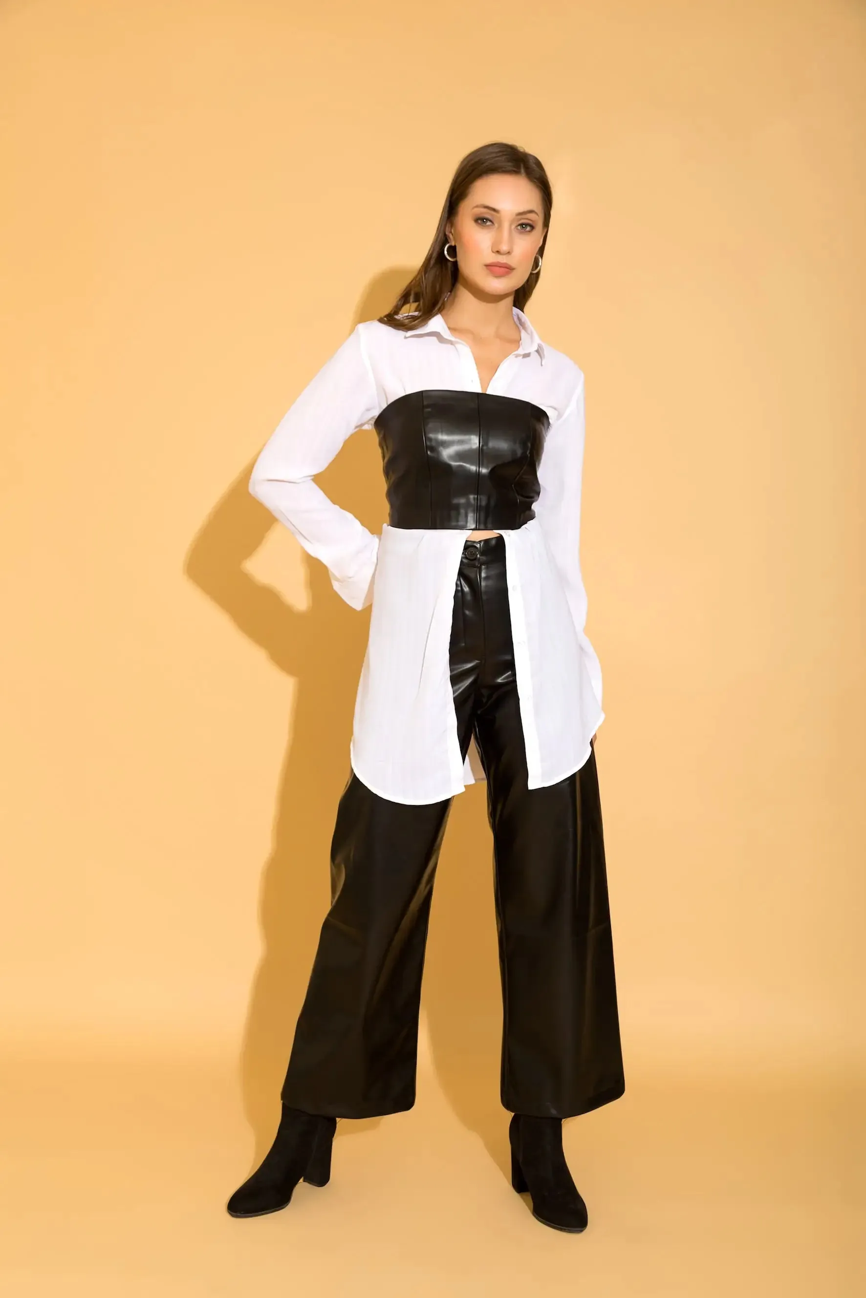 Black Faux Leather Tube Top