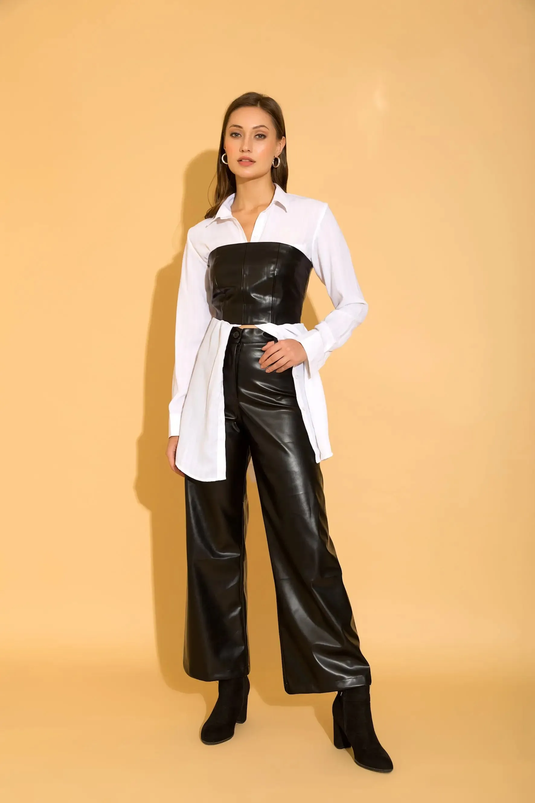 Black Faux Leather Tube Top