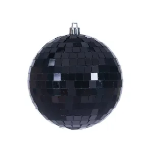 Black Mirror Ball Ornament - 4"