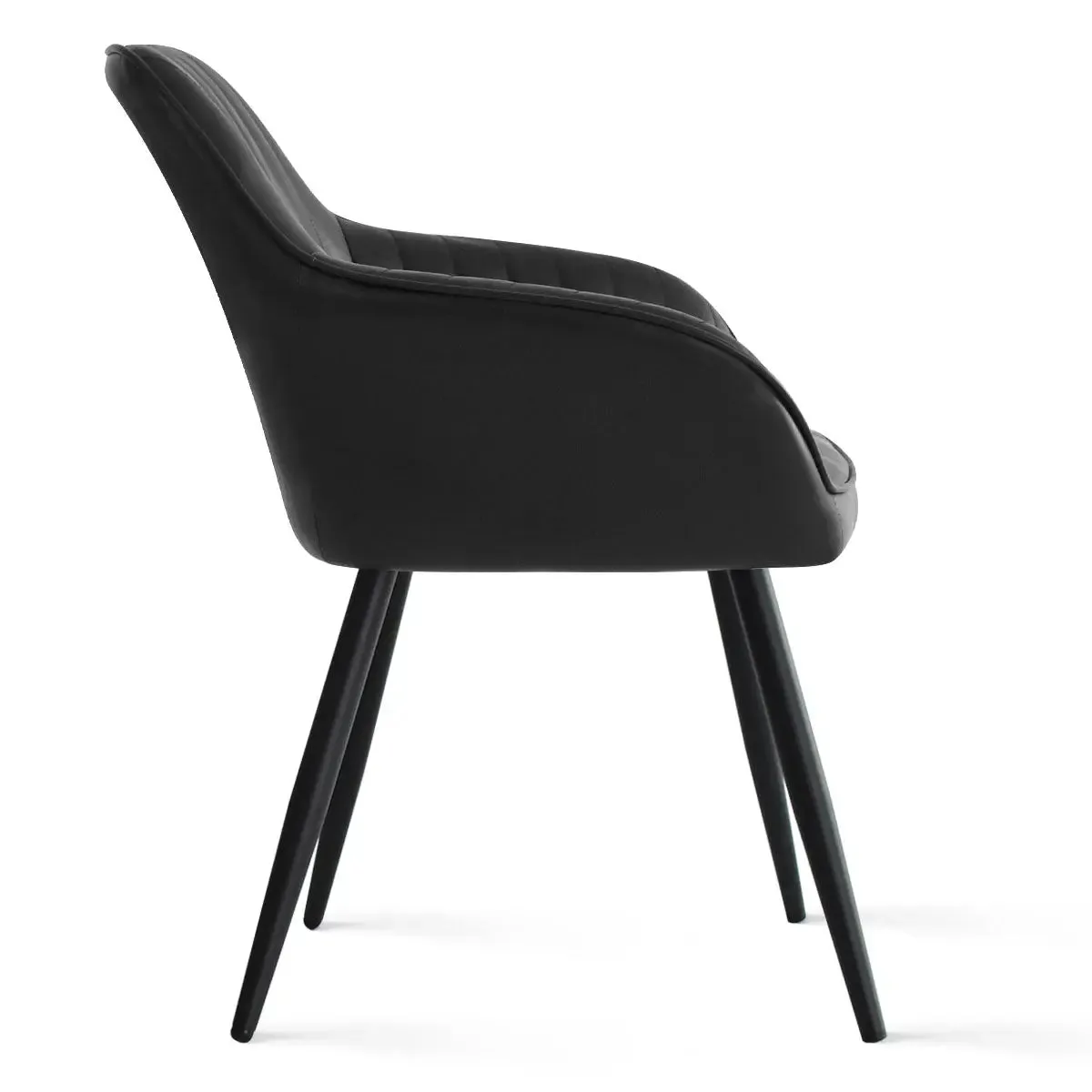 Boston Faux Leather Upholstered Dining Chair with Arms (Set of 2)