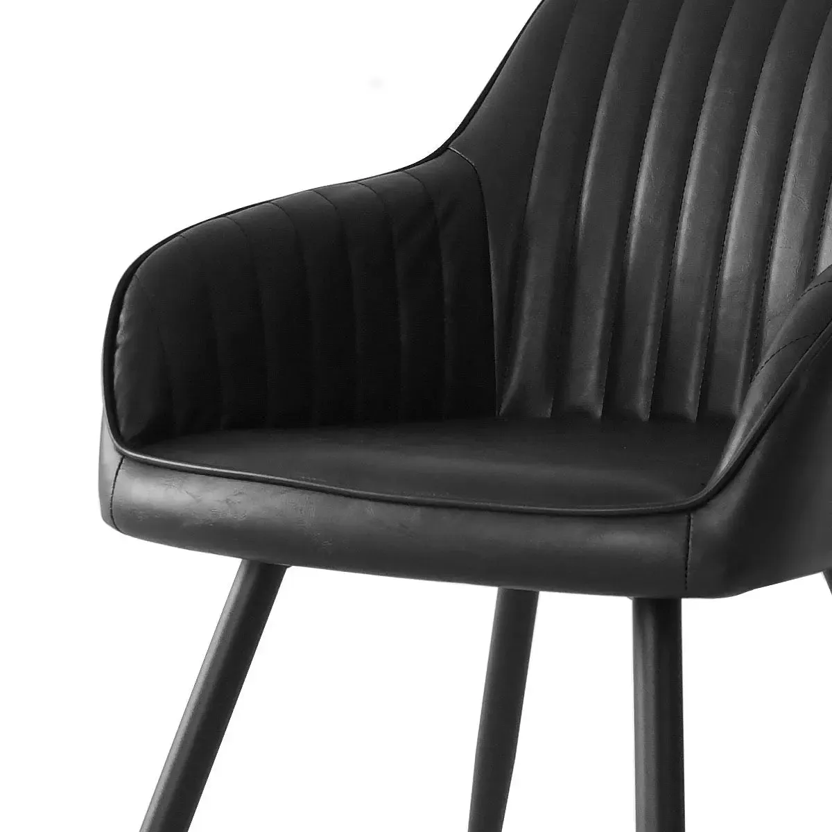 Boston Faux Leather Upholstered Dining Chair with Arms (Set of 2)