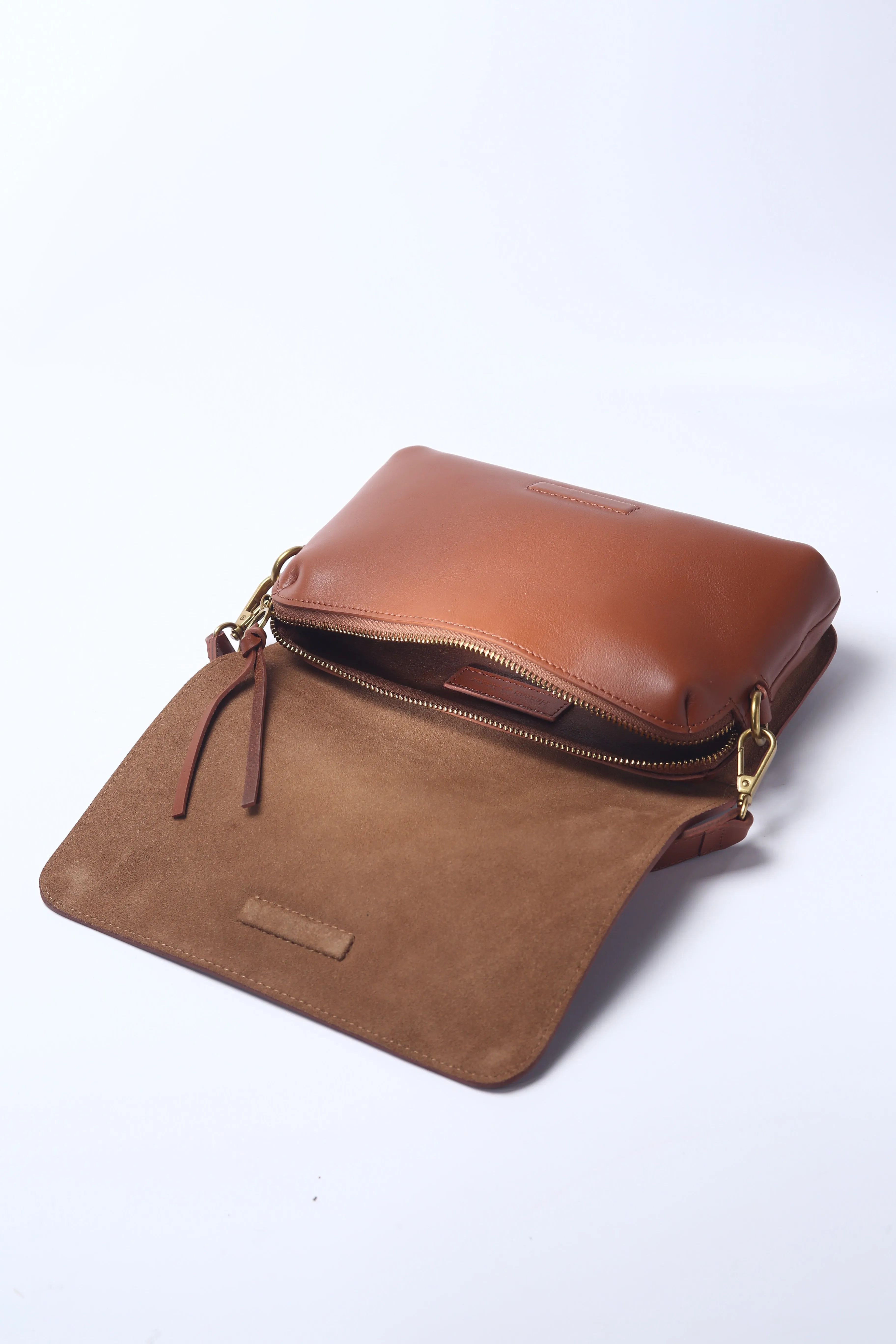 Brown Leather handheld or crossbody bag