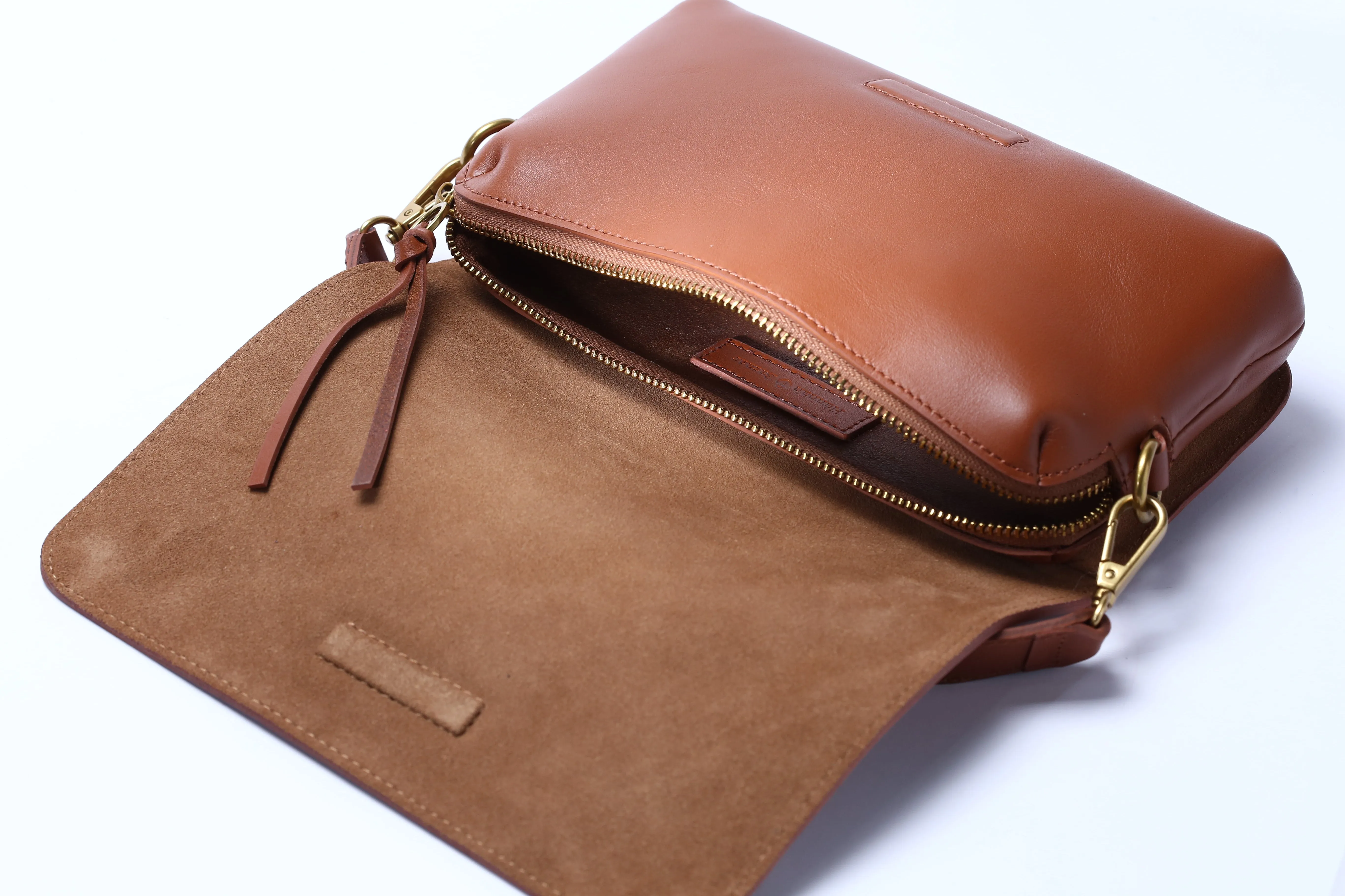 Brown Leather handheld or crossbody bag