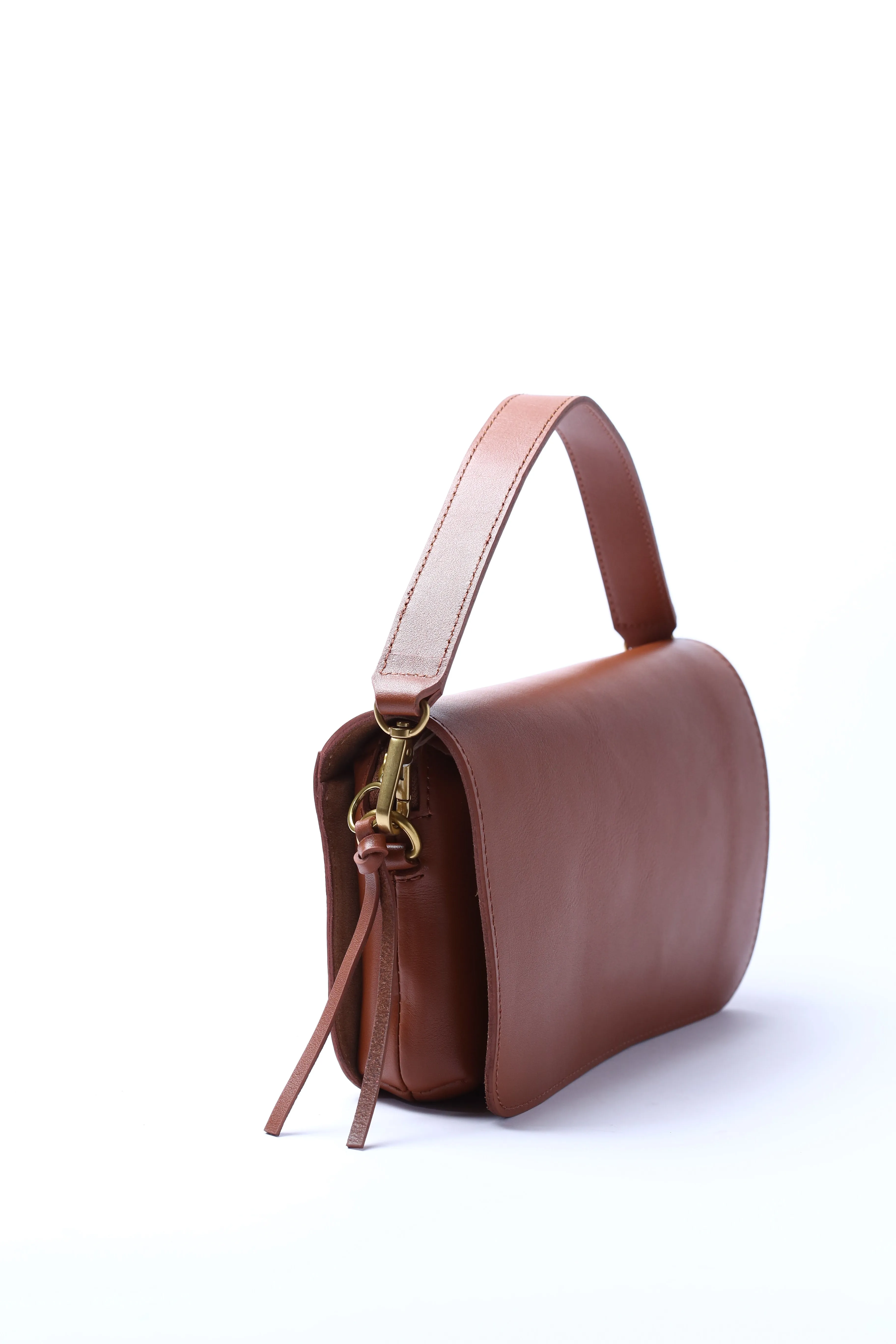 Brown Leather handheld or crossbody bag
