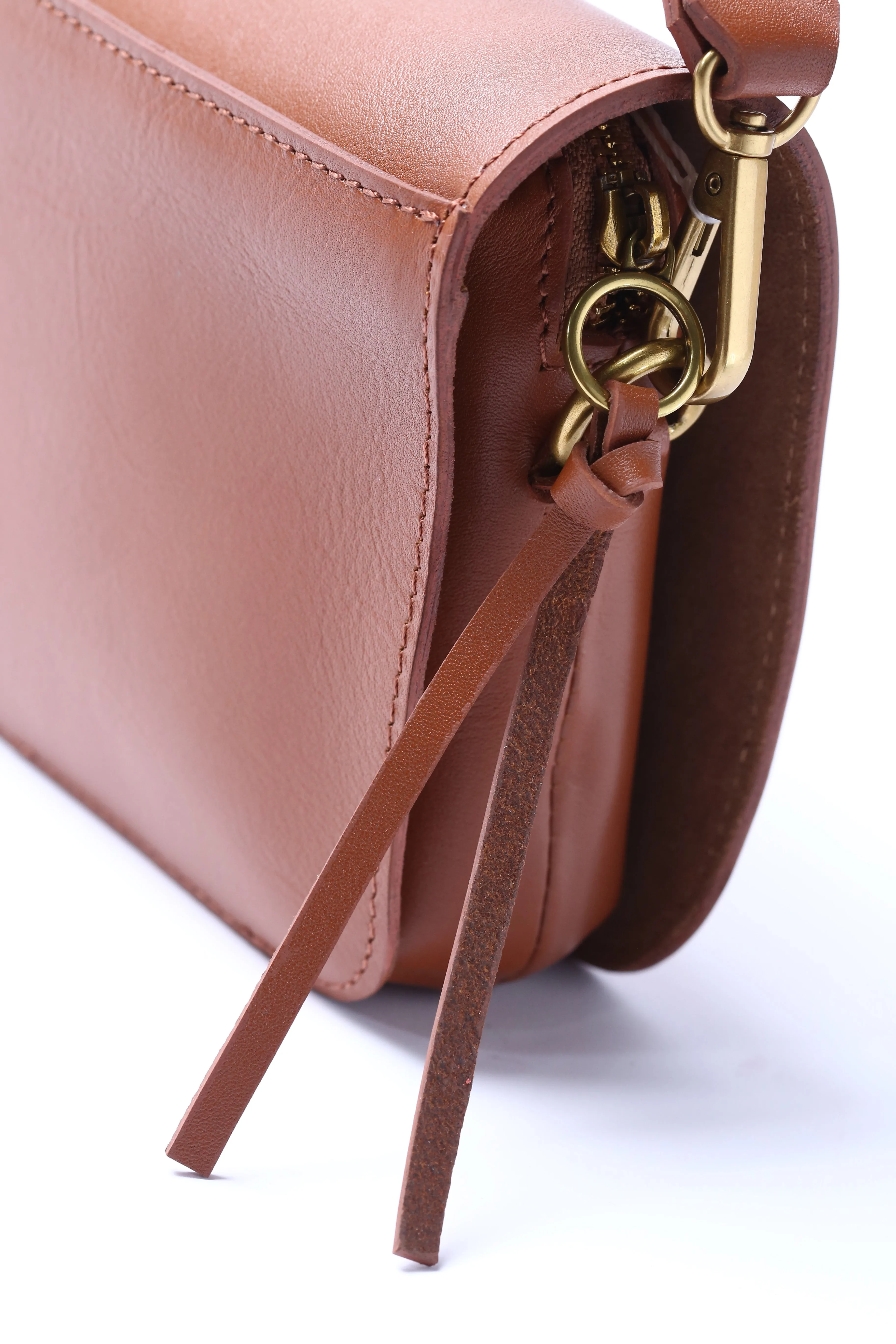 Brown Leather handheld or crossbody bag