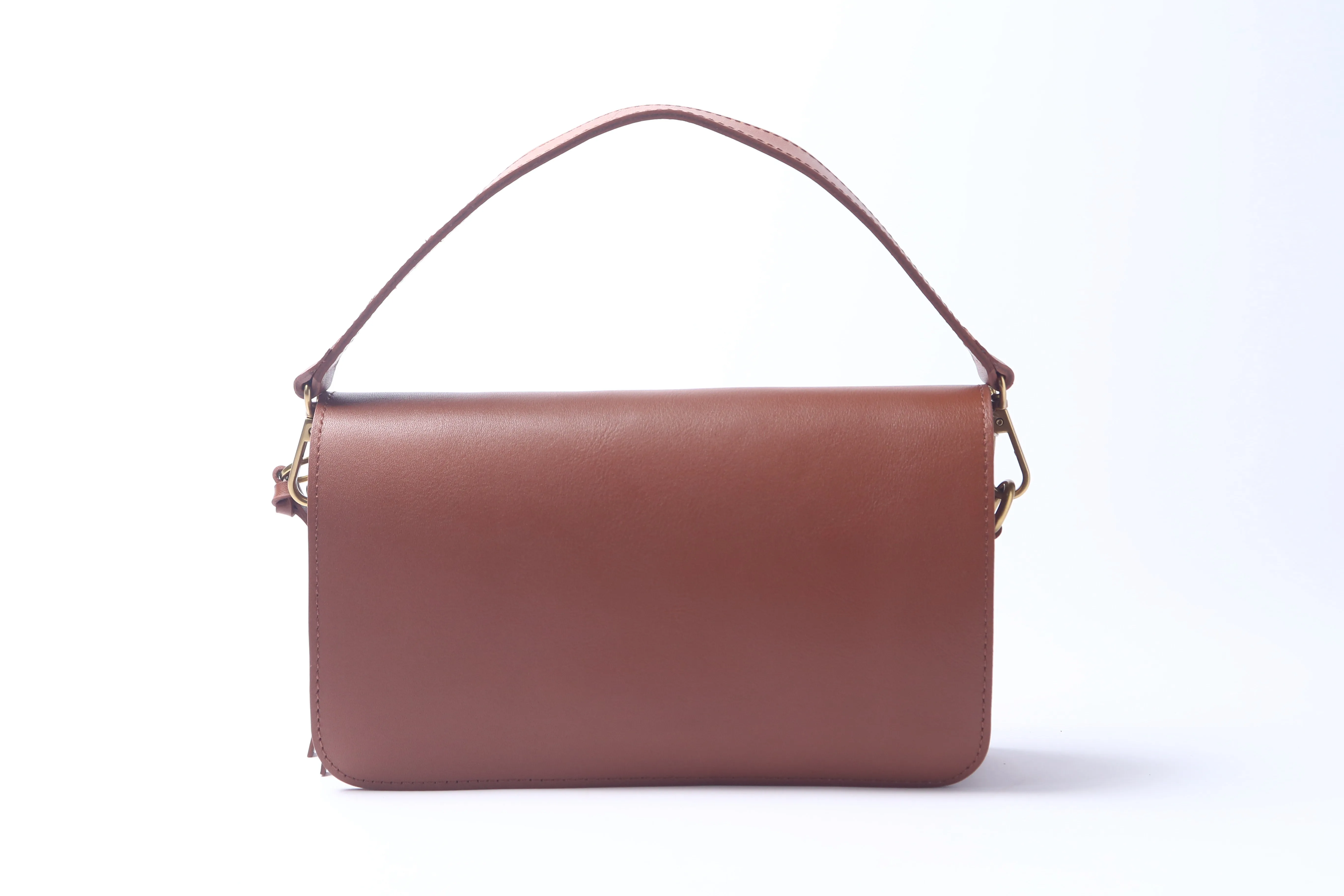 Brown Leather handheld or crossbody bag
