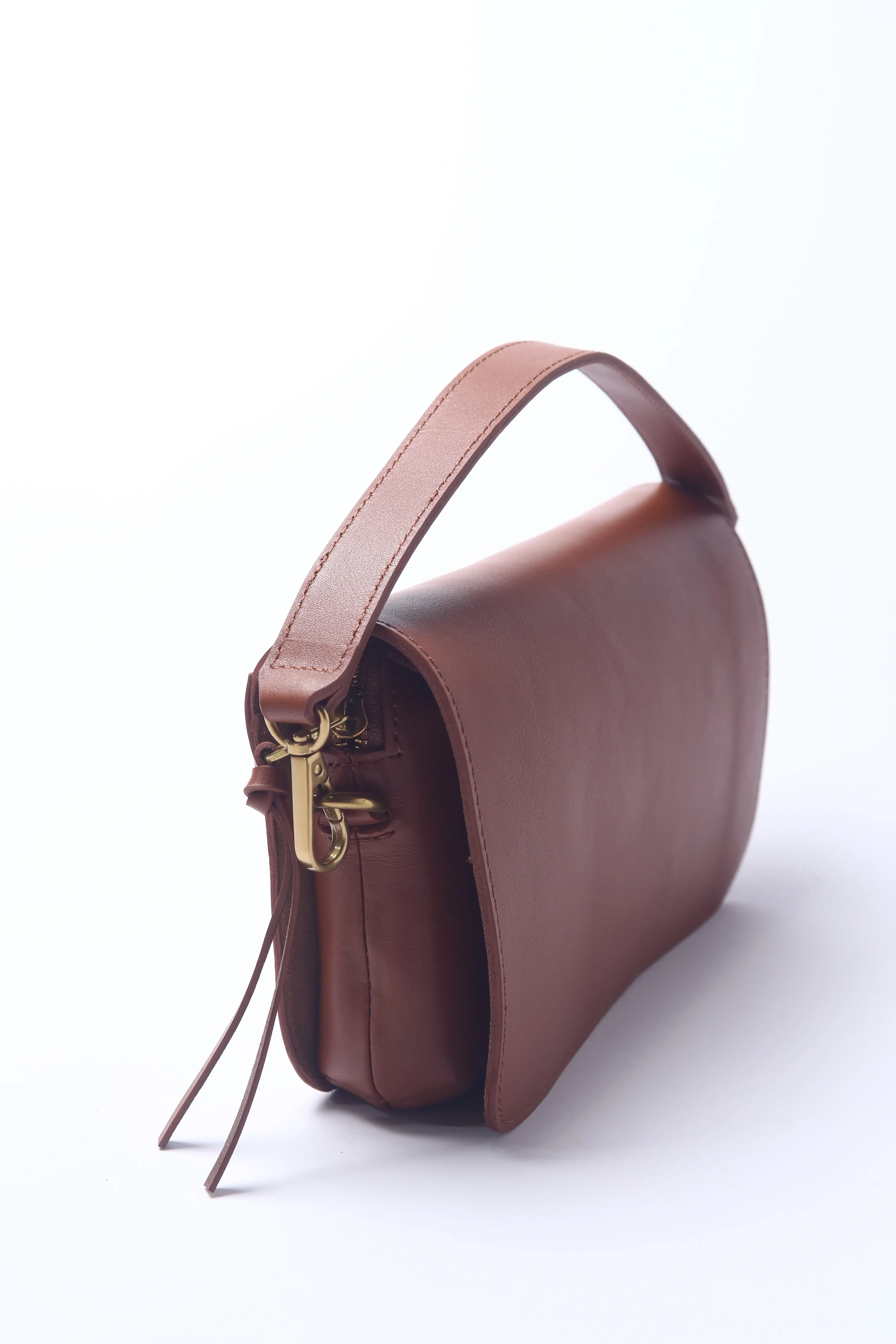 Brown Leather handheld or crossbody bag