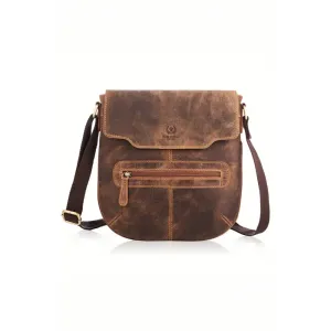 Brown - natural leather bag model 191537 galanter