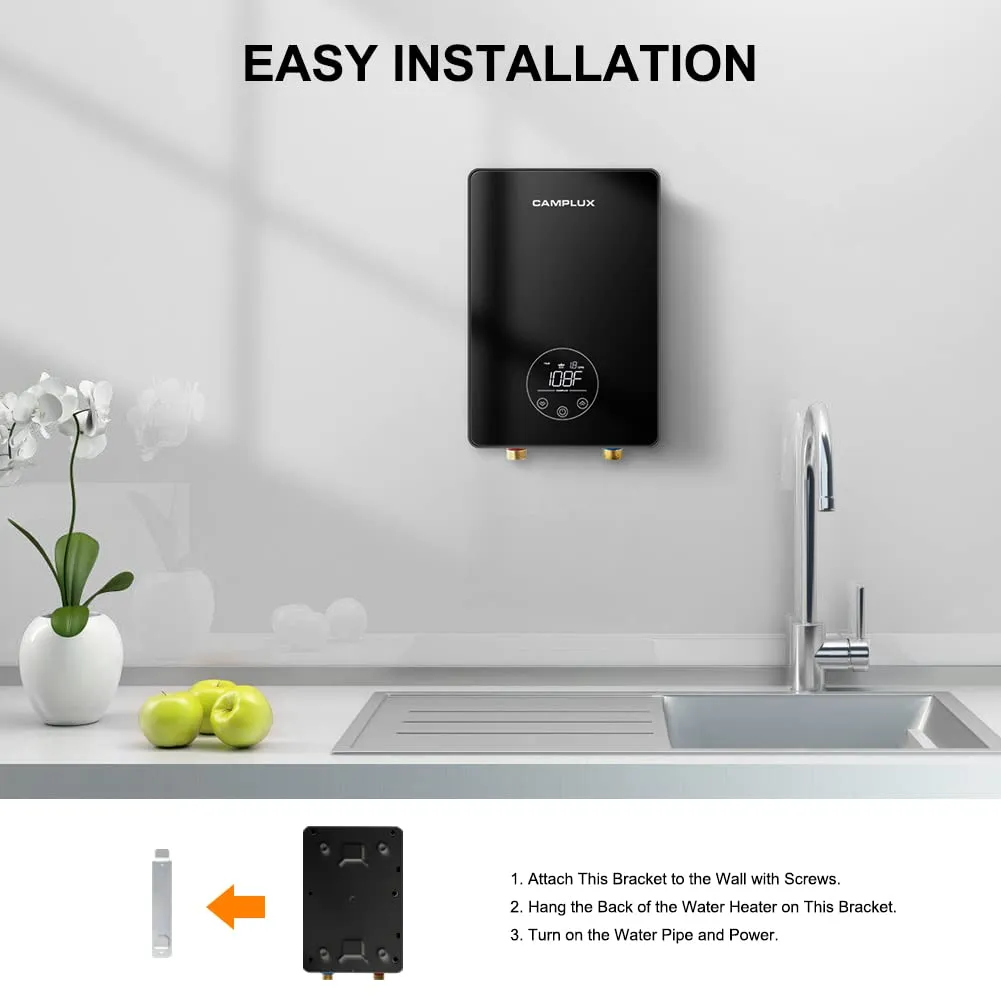 Camplux Electric Water Heater - Black - 6kW & 240V