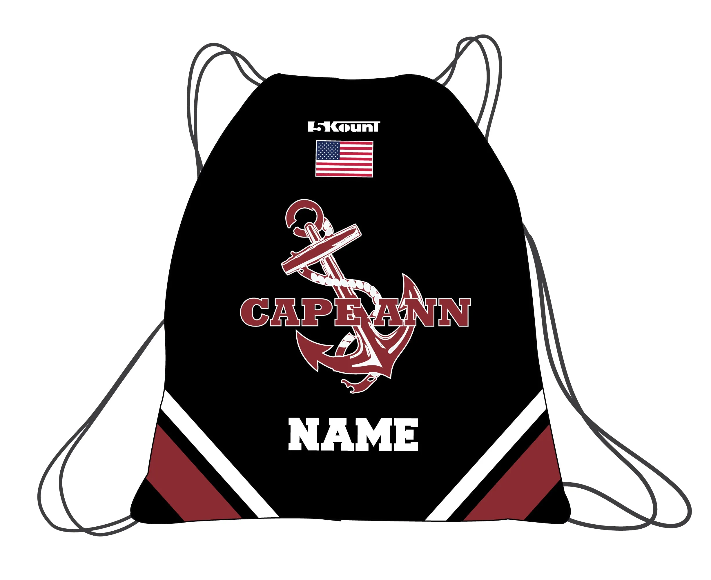 Cape Ann Wrestling Sublimated Drawstring Bag