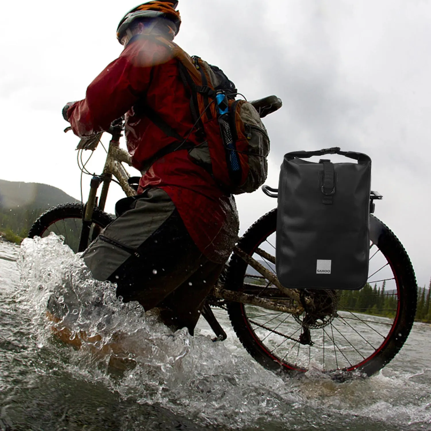 Cycling Bicycle Bike Rear Seat Trunk Bag Multifunctional Large Waterproof Capacity Outdoor Sports Pouch Rack Panniers Handbag