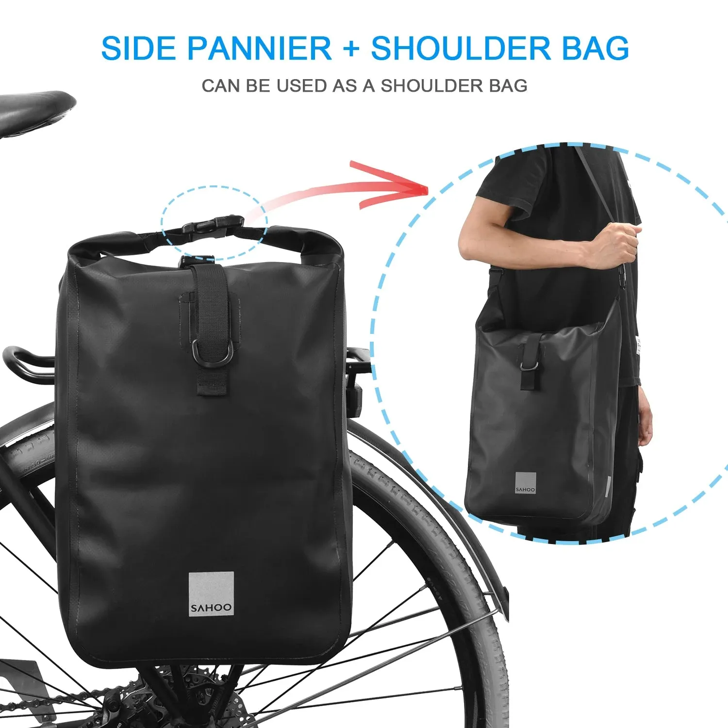 Cycling Bicycle Bike Rear Seat Trunk Bag Multifunctional Large Waterproof Capacity Outdoor Sports Pouch Rack Panniers Handbag