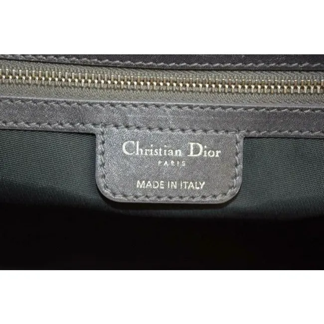 Dior Silver Quilted Lady XL Cannage Tote With Rolled Handles