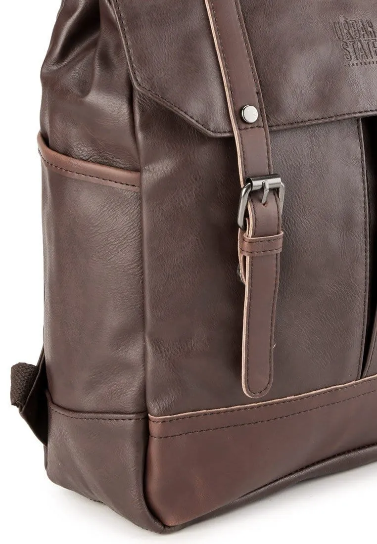 Distressed Leather Nomad Backpack - Dark Brown