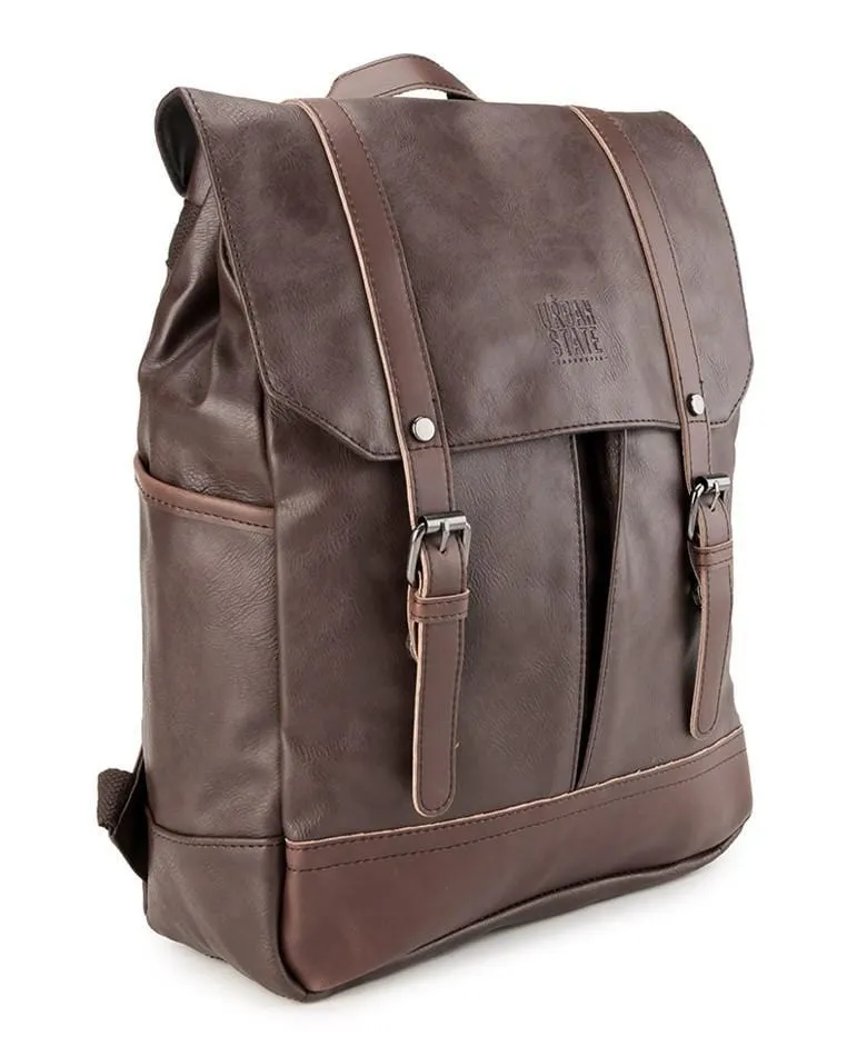 Distressed Leather Nomad Backpack - Dark Brown