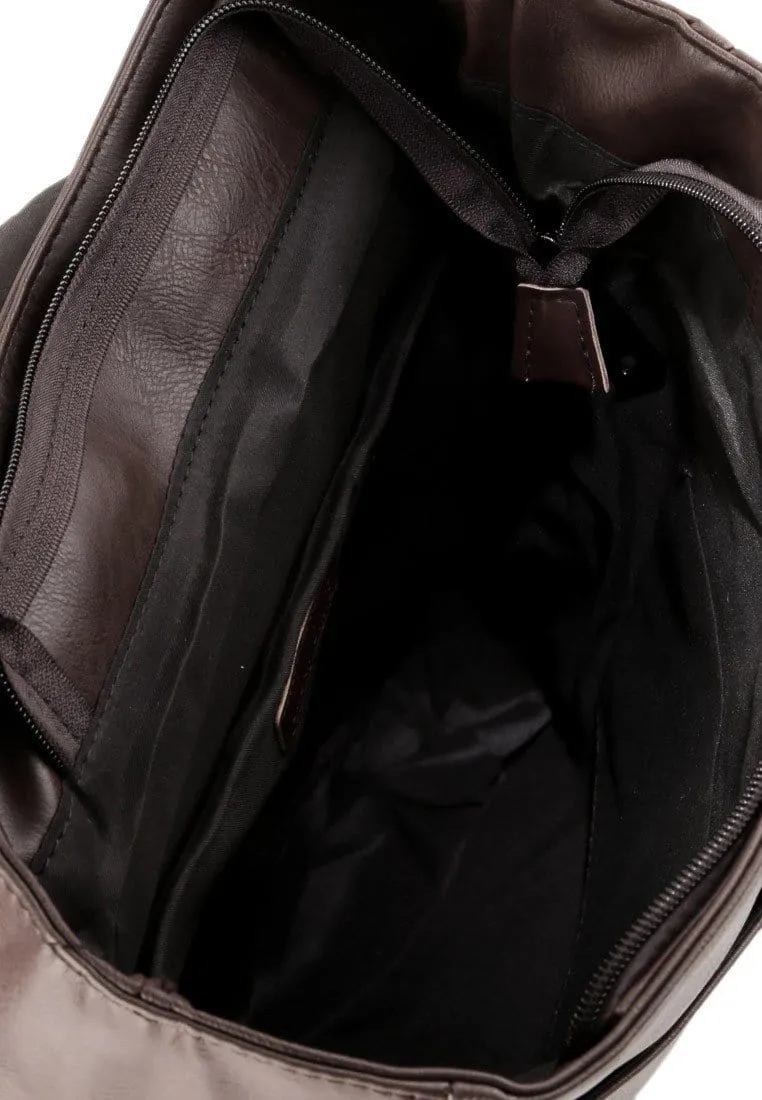 Distressed Leather Nomad Backpack - Dark Brown