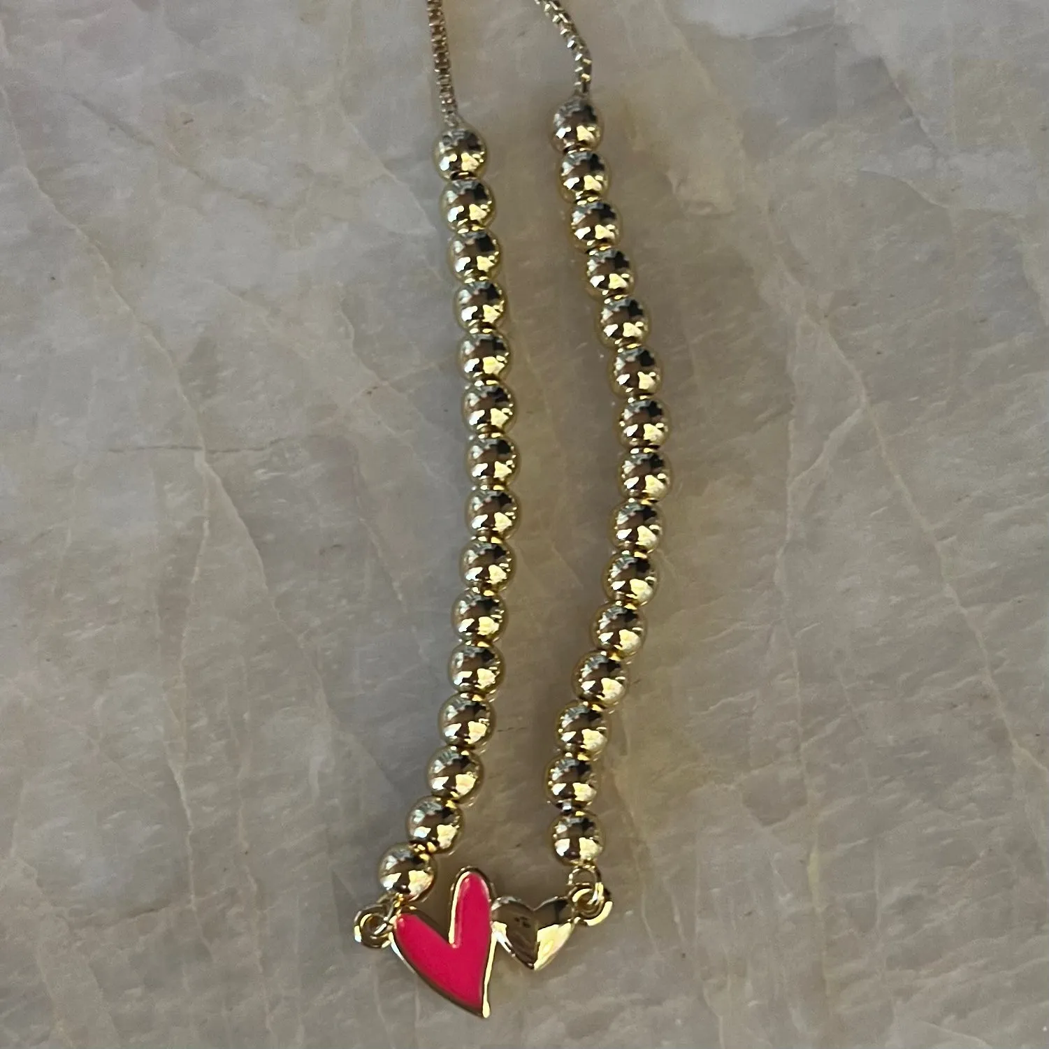 Double Heart Bolo Bracelet