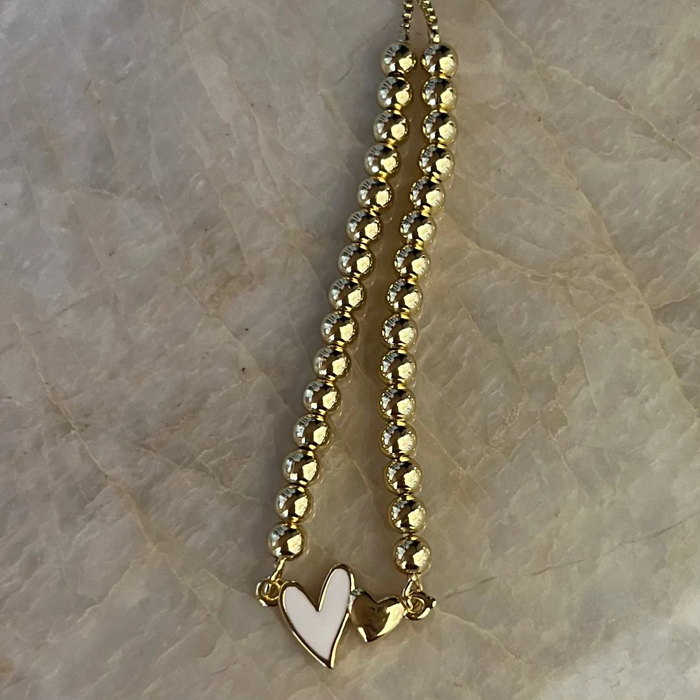 Double Heart Bolo Bracelet