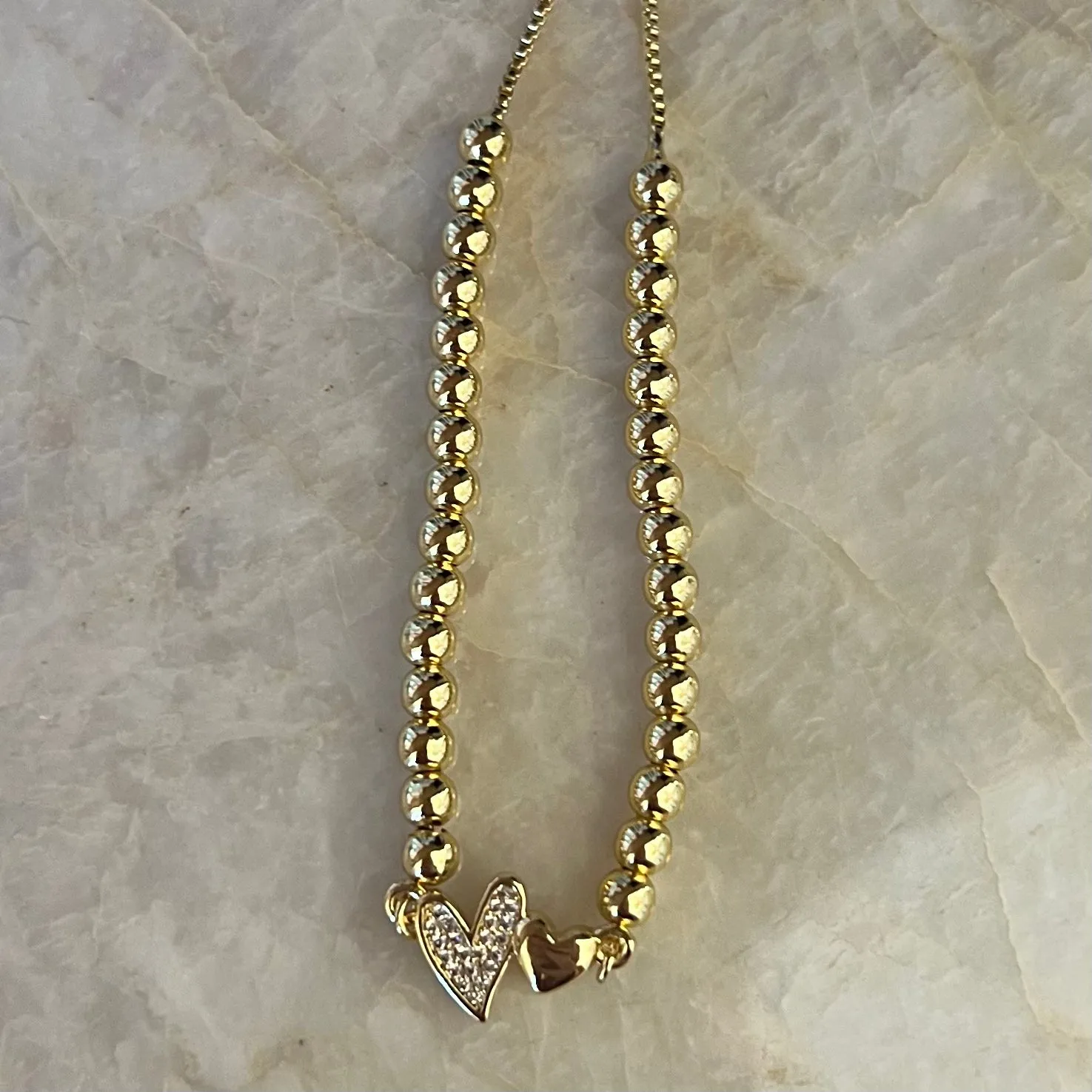 Double Heart Bolo Bracelet