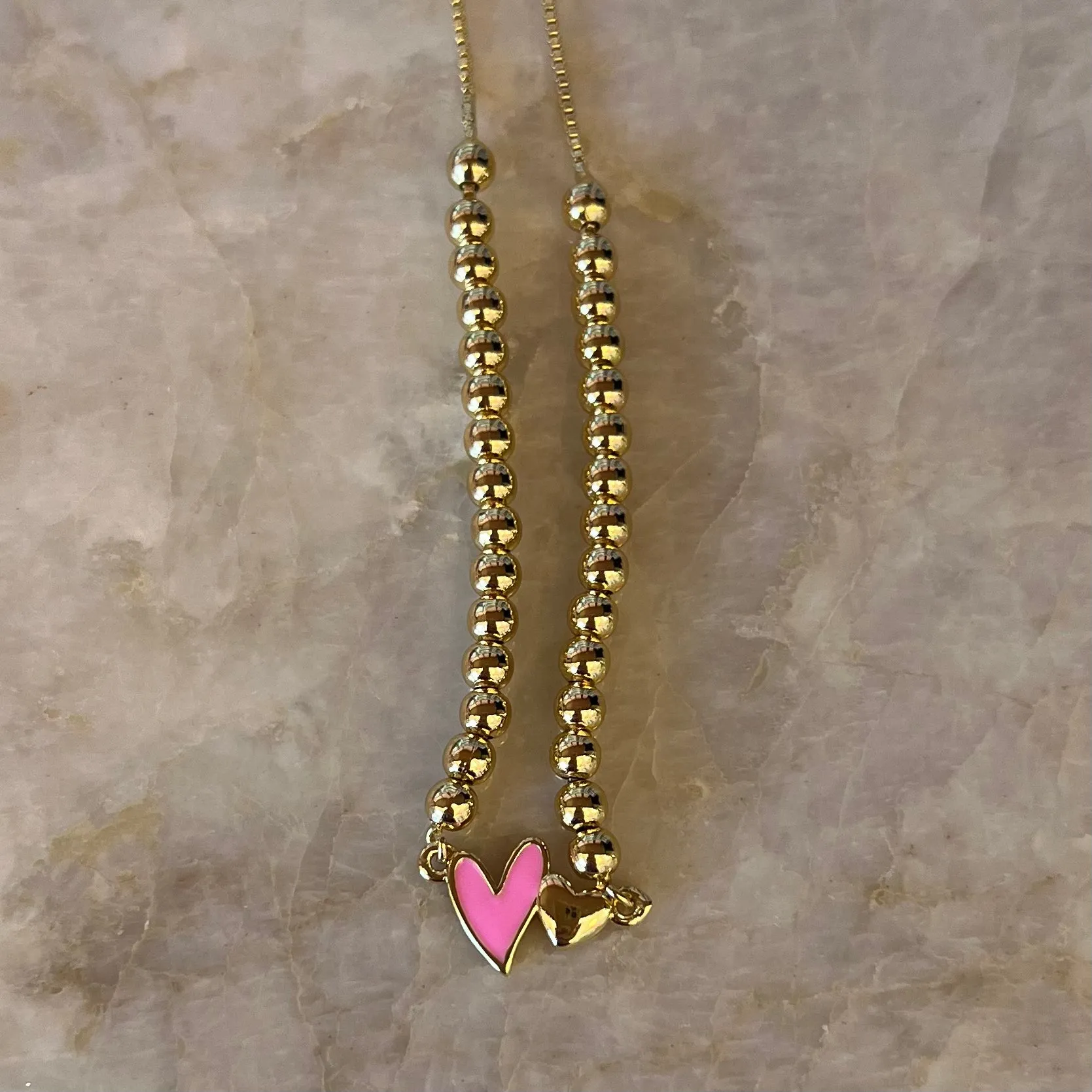Double Heart Bolo Bracelet