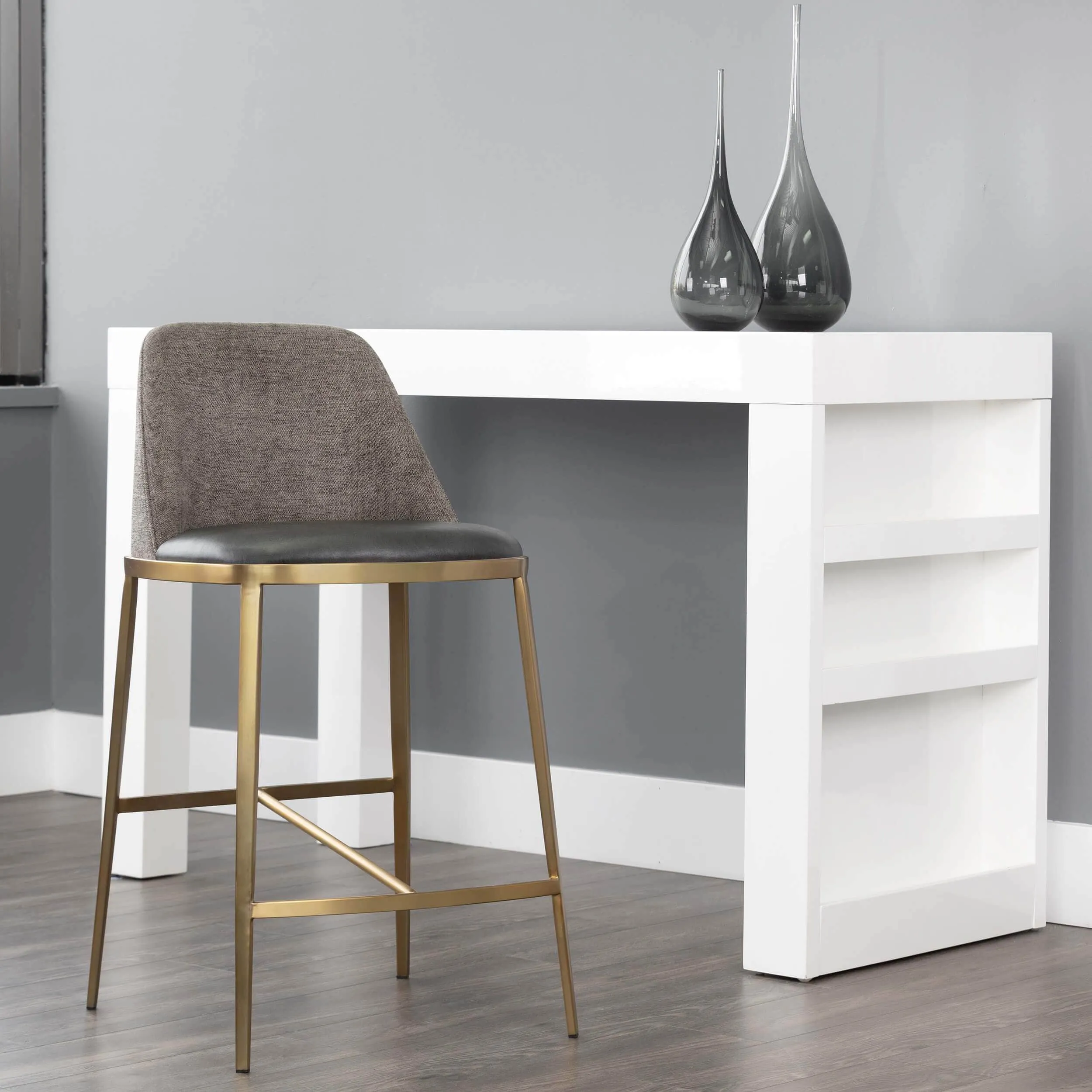 Dover Bar & Counter Stool, Brava Portabella/Sparrow Grey