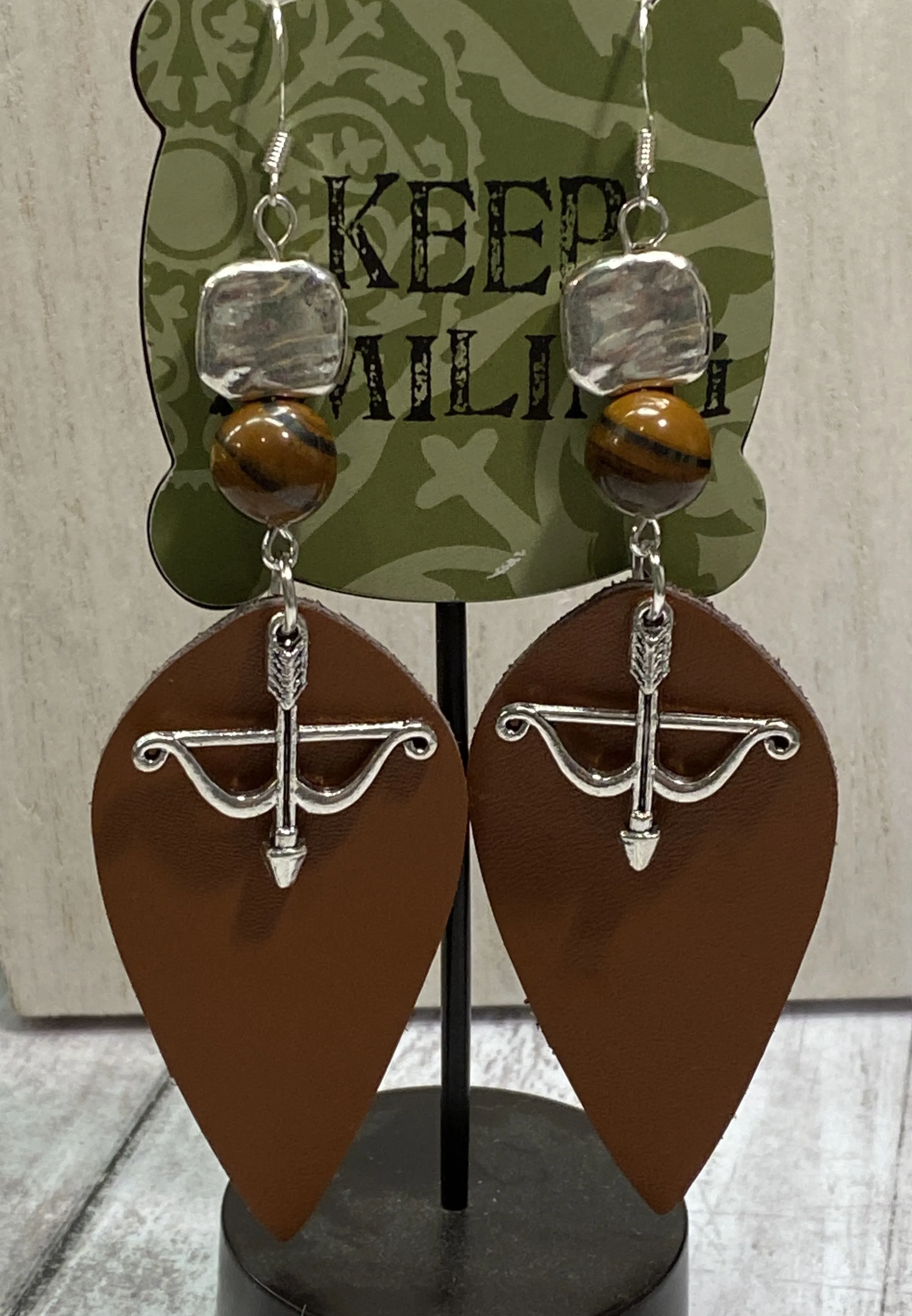 FAUX Leather Arrow Earrings (EA008)