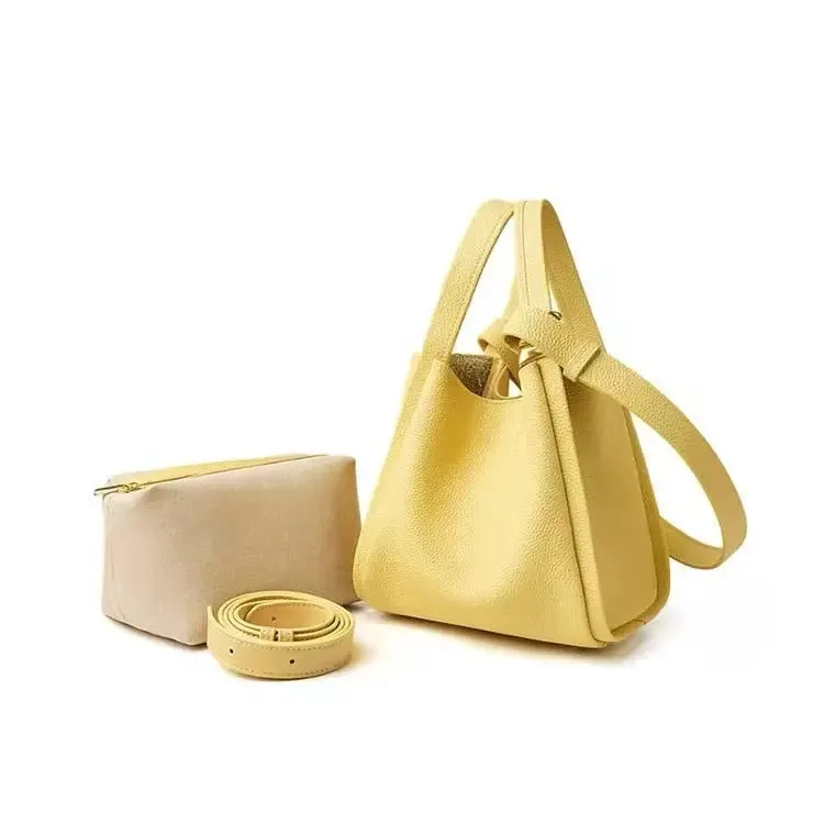 Faux Leather Bucket Crossbody Bag