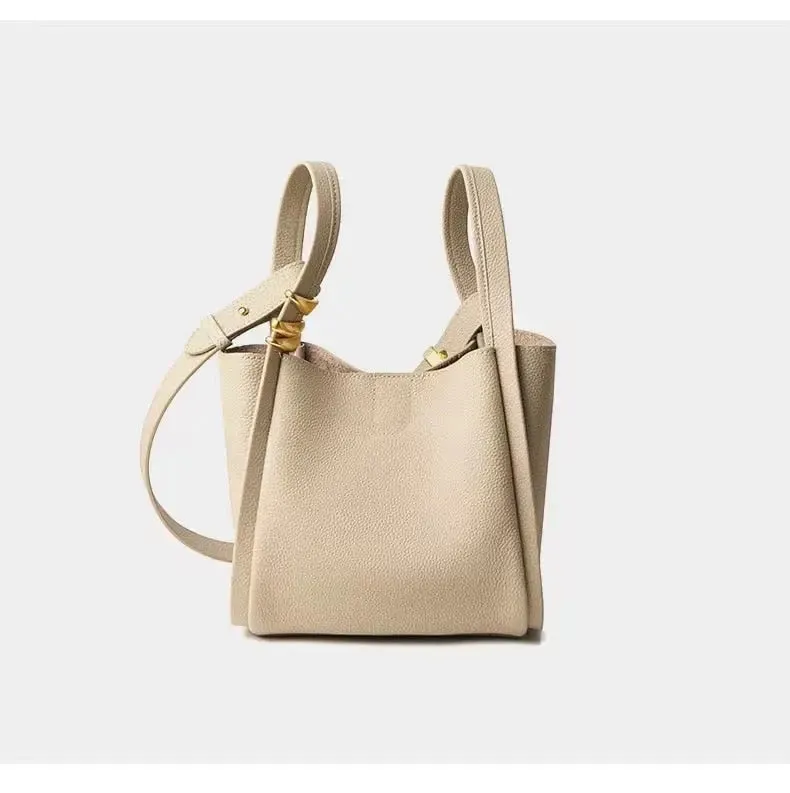 Faux Leather Bucket Crossbody Bag