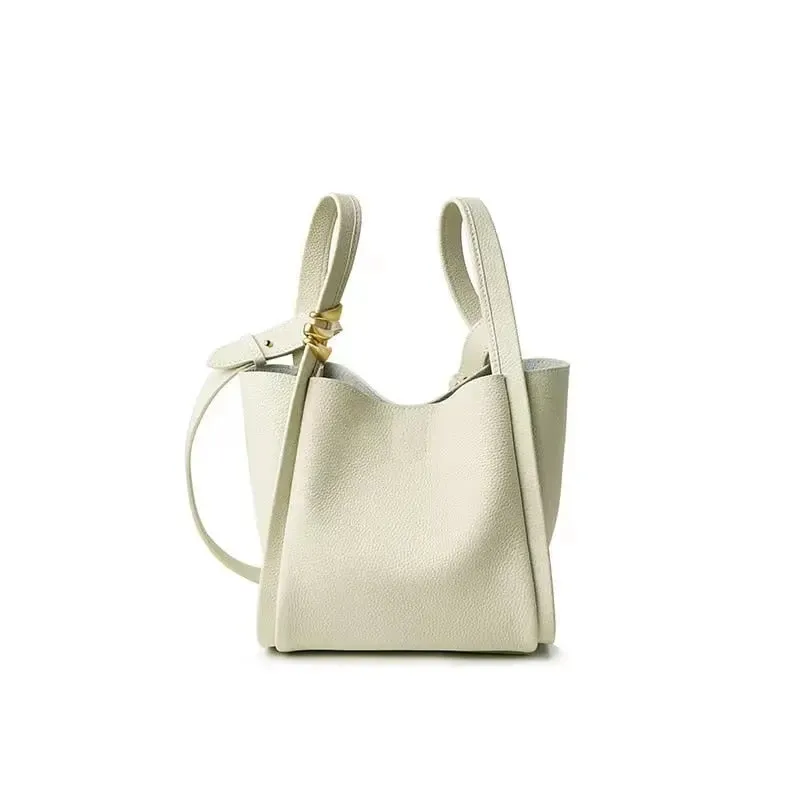 Faux Leather Bucket Crossbody Bag