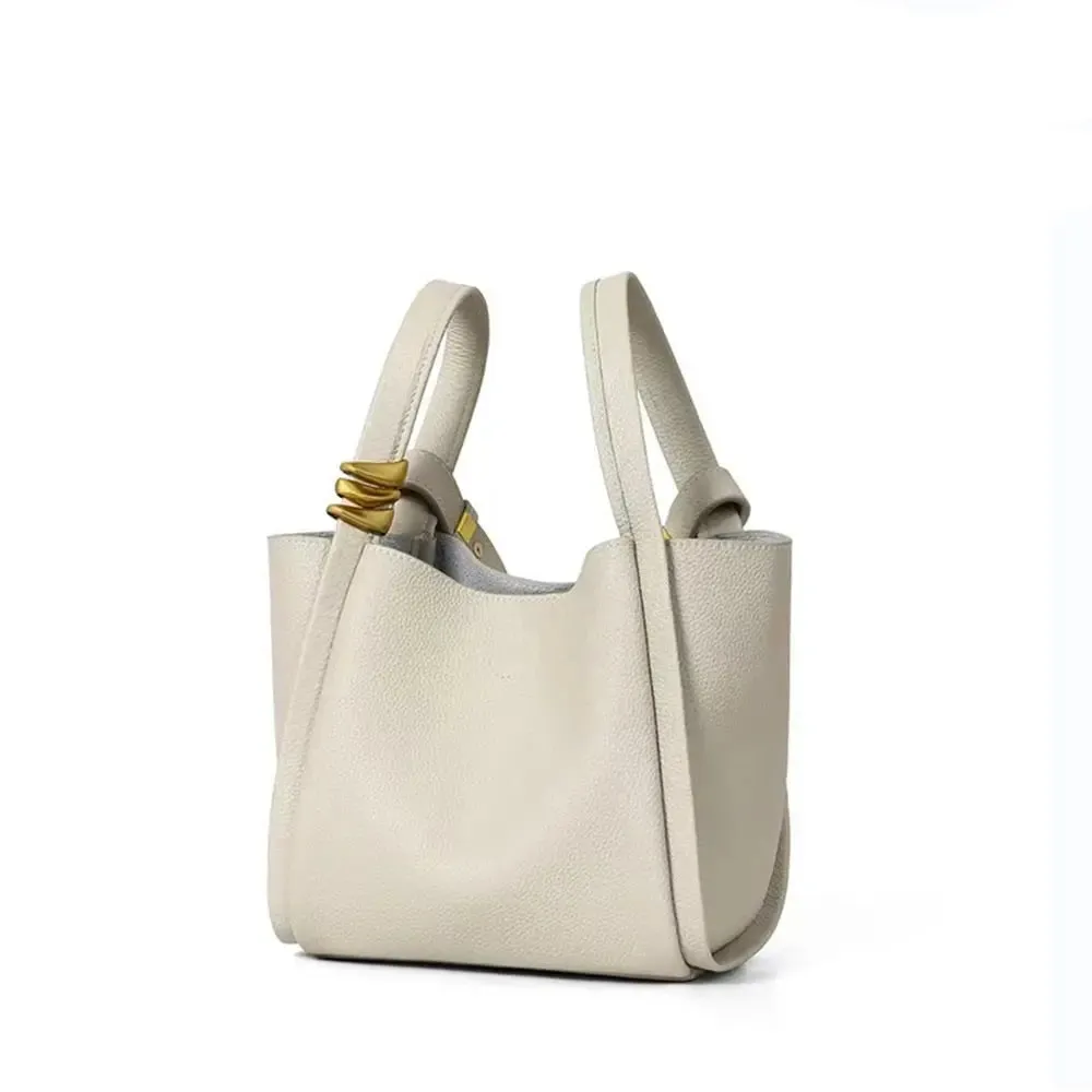Faux Leather Bucket Crossbody Bag