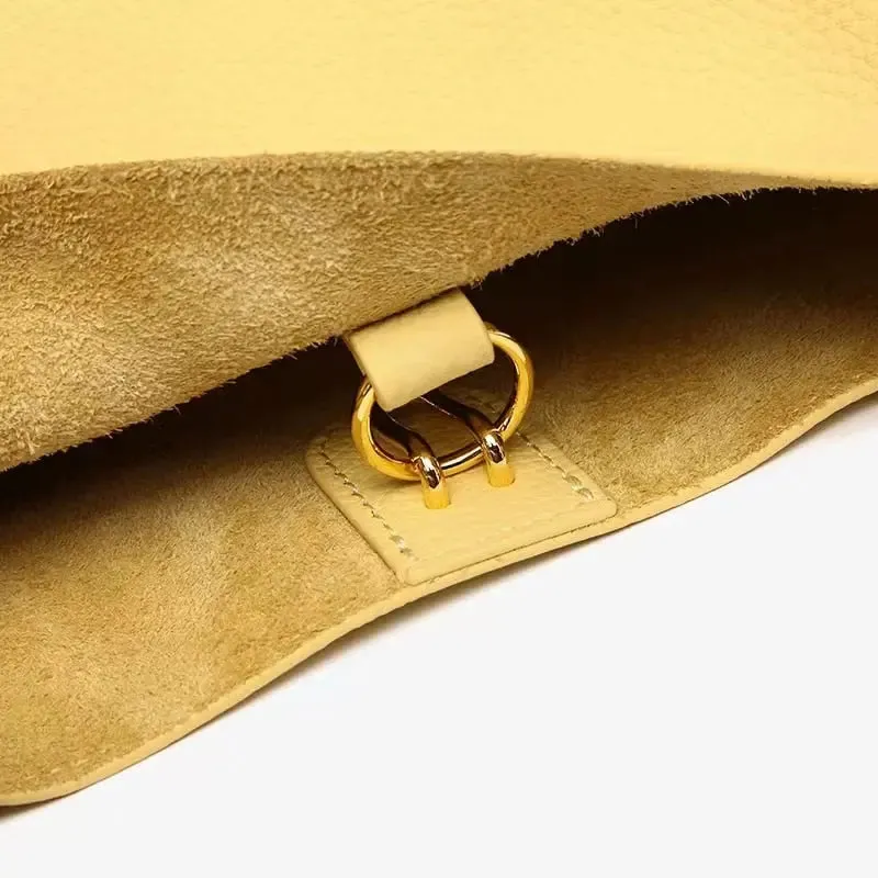 Faux Leather Bucket Crossbody Bag