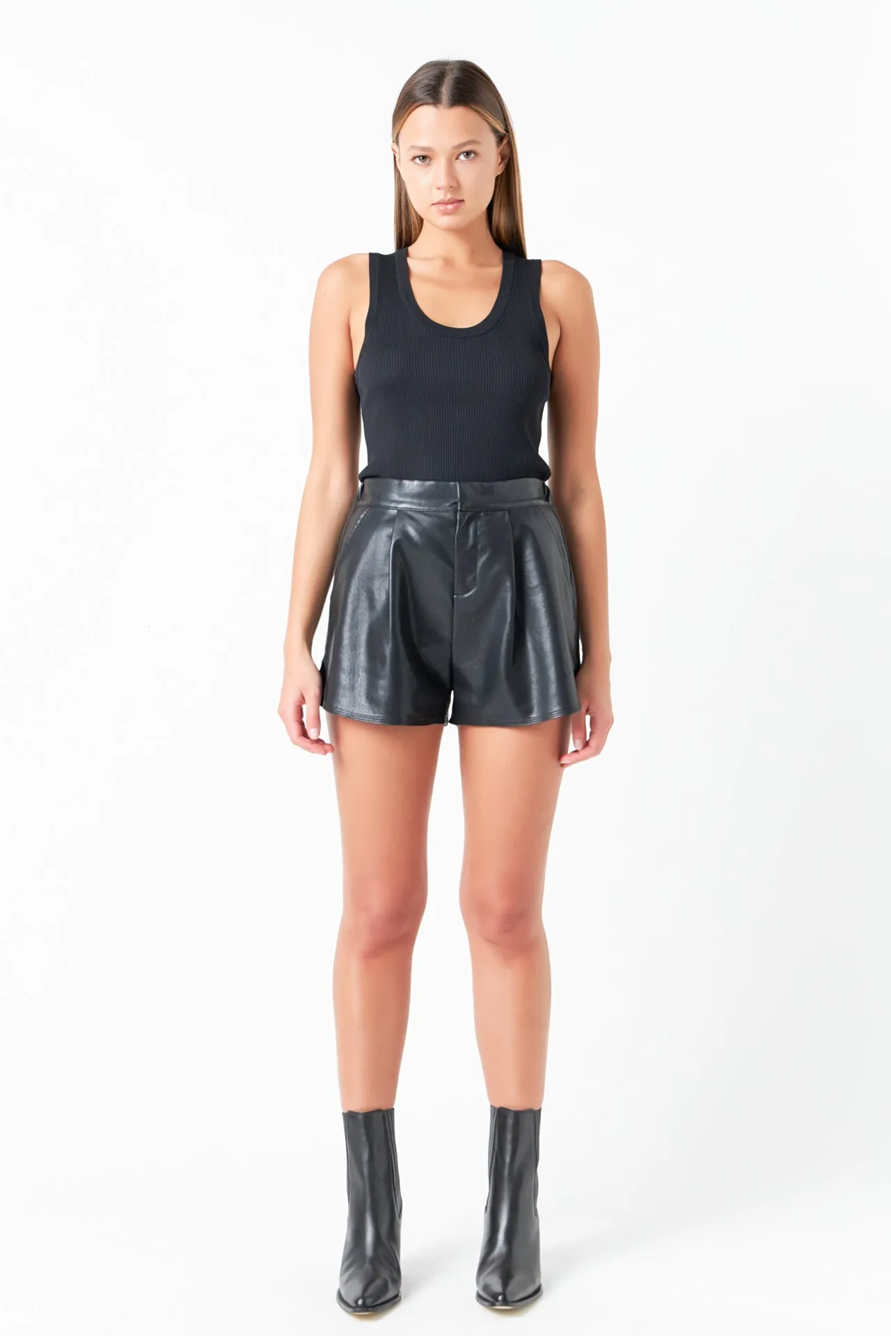 Faux Leather Shorts
