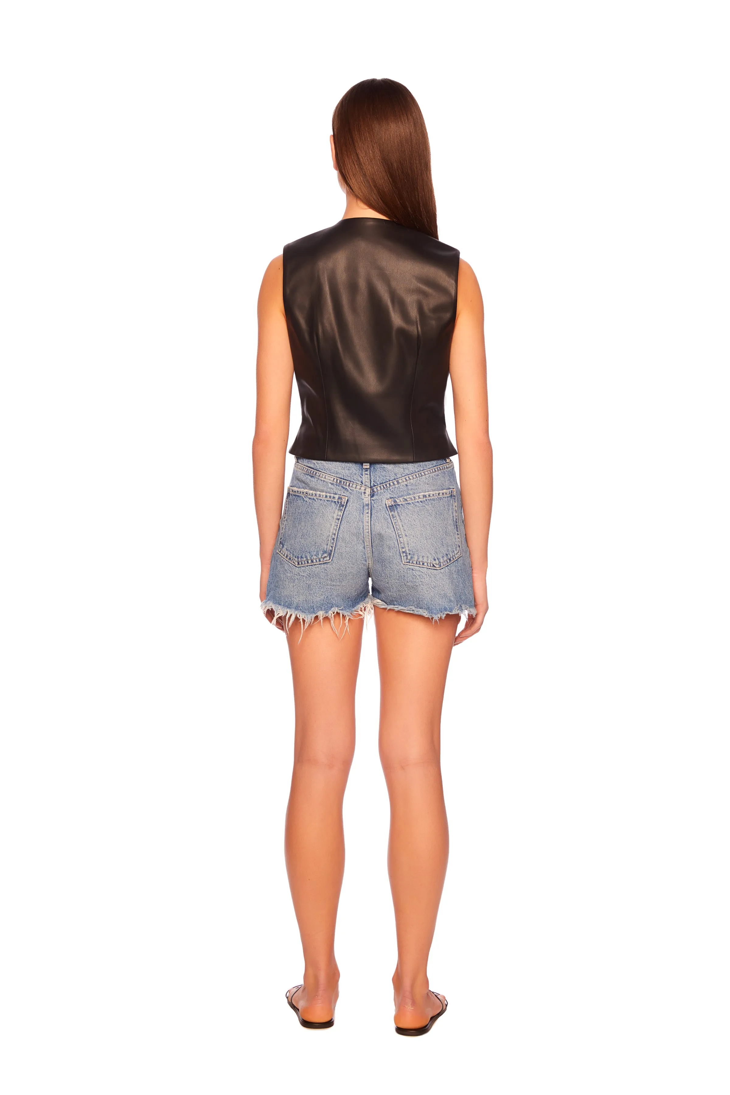 faux leather vest