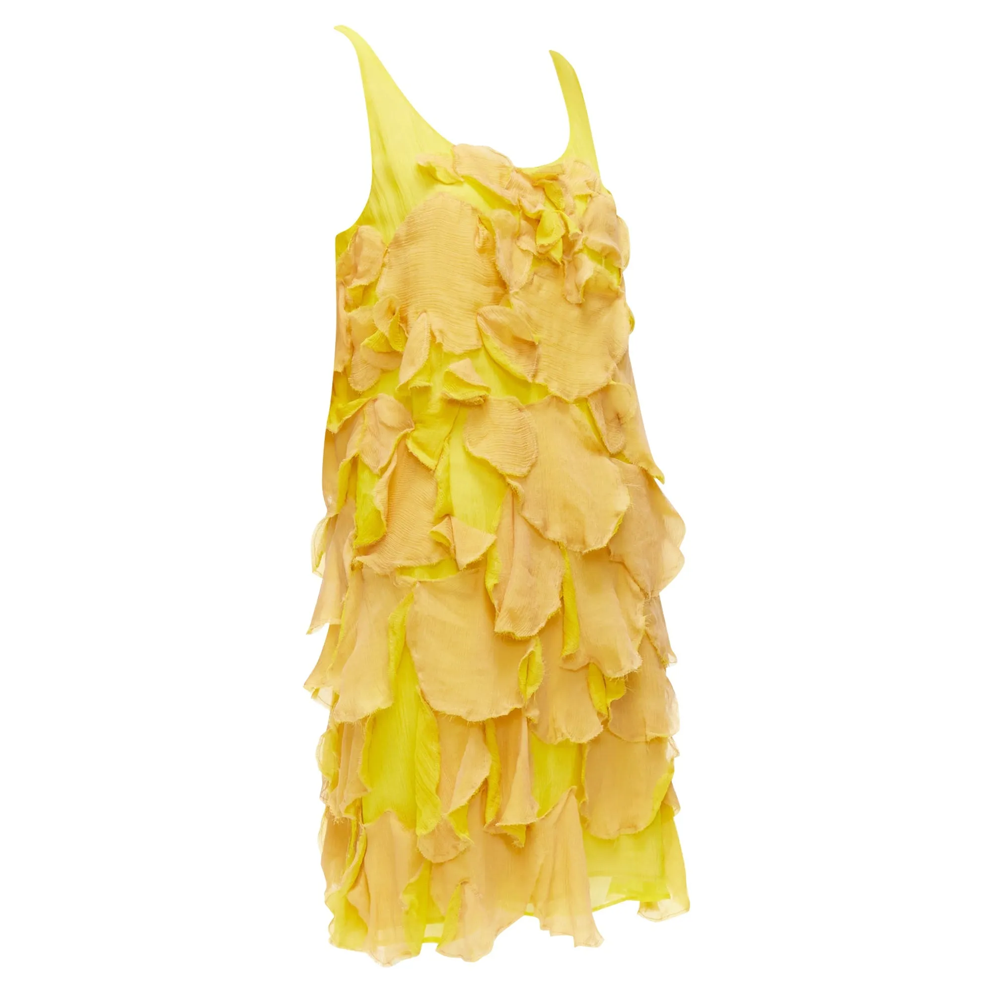 Fendi Silk Overlay Flower Petal Mini Dress