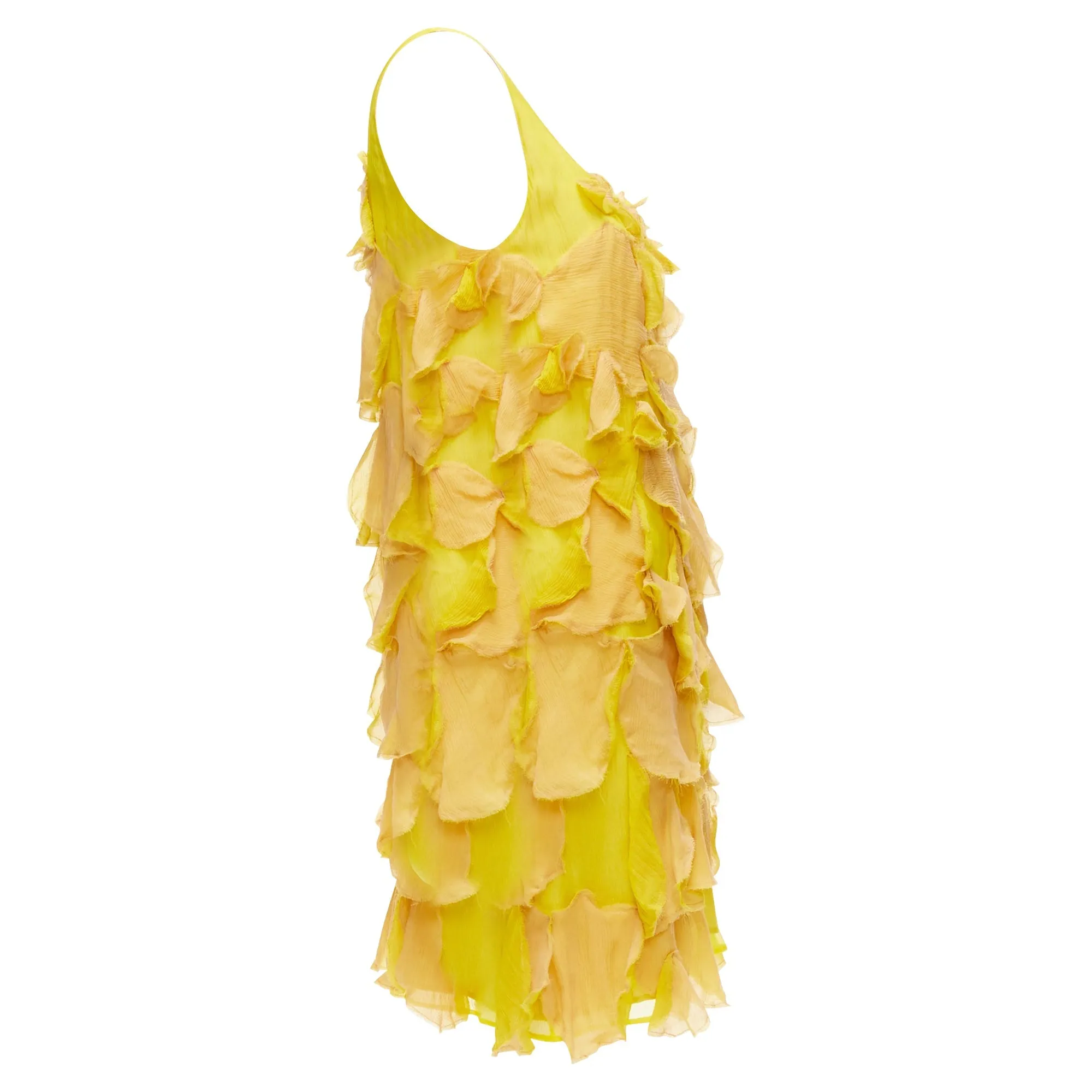 Fendi Silk Overlay Flower Petal Mini Dress
