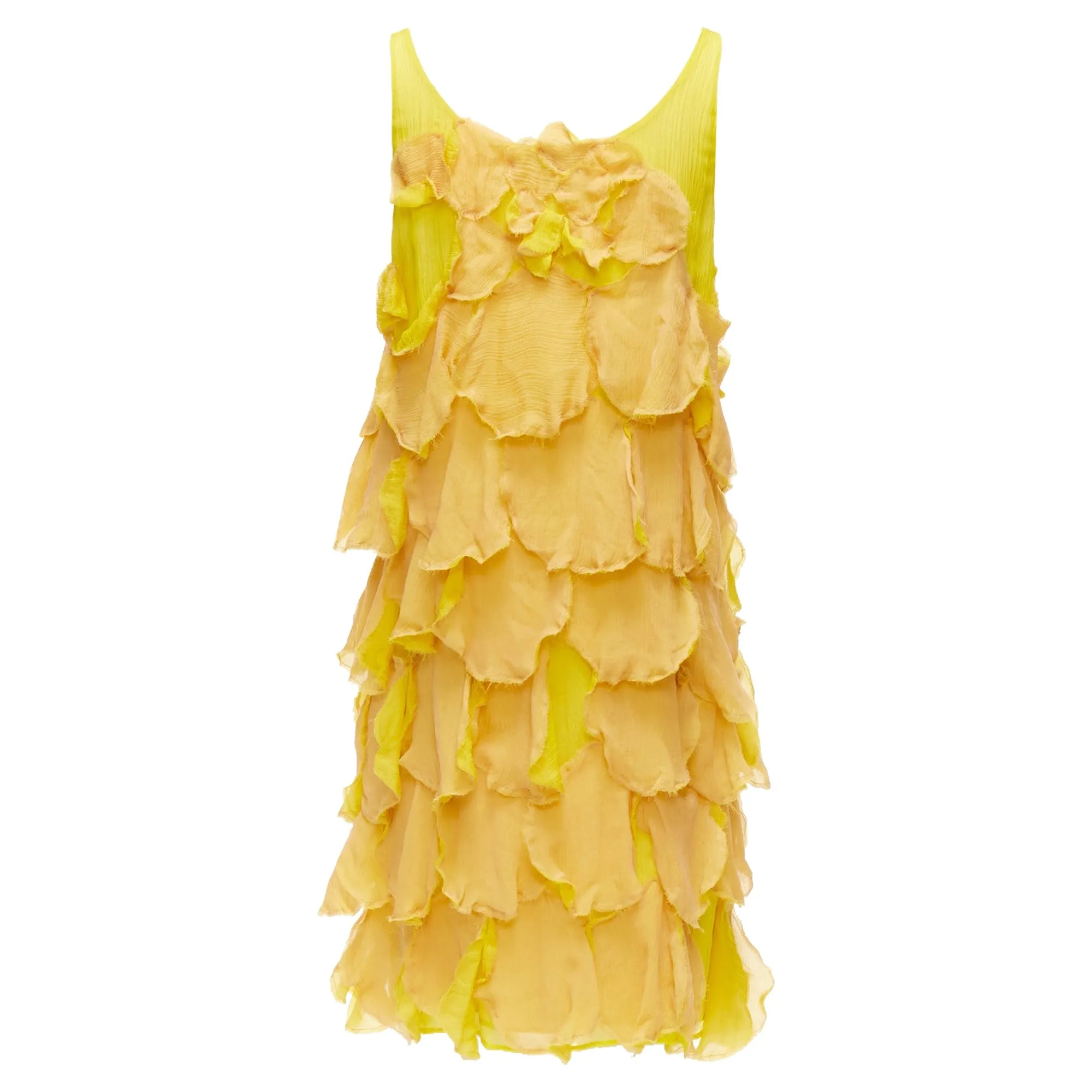 Fendi Silk Overlay Flower Petal Mini Dress