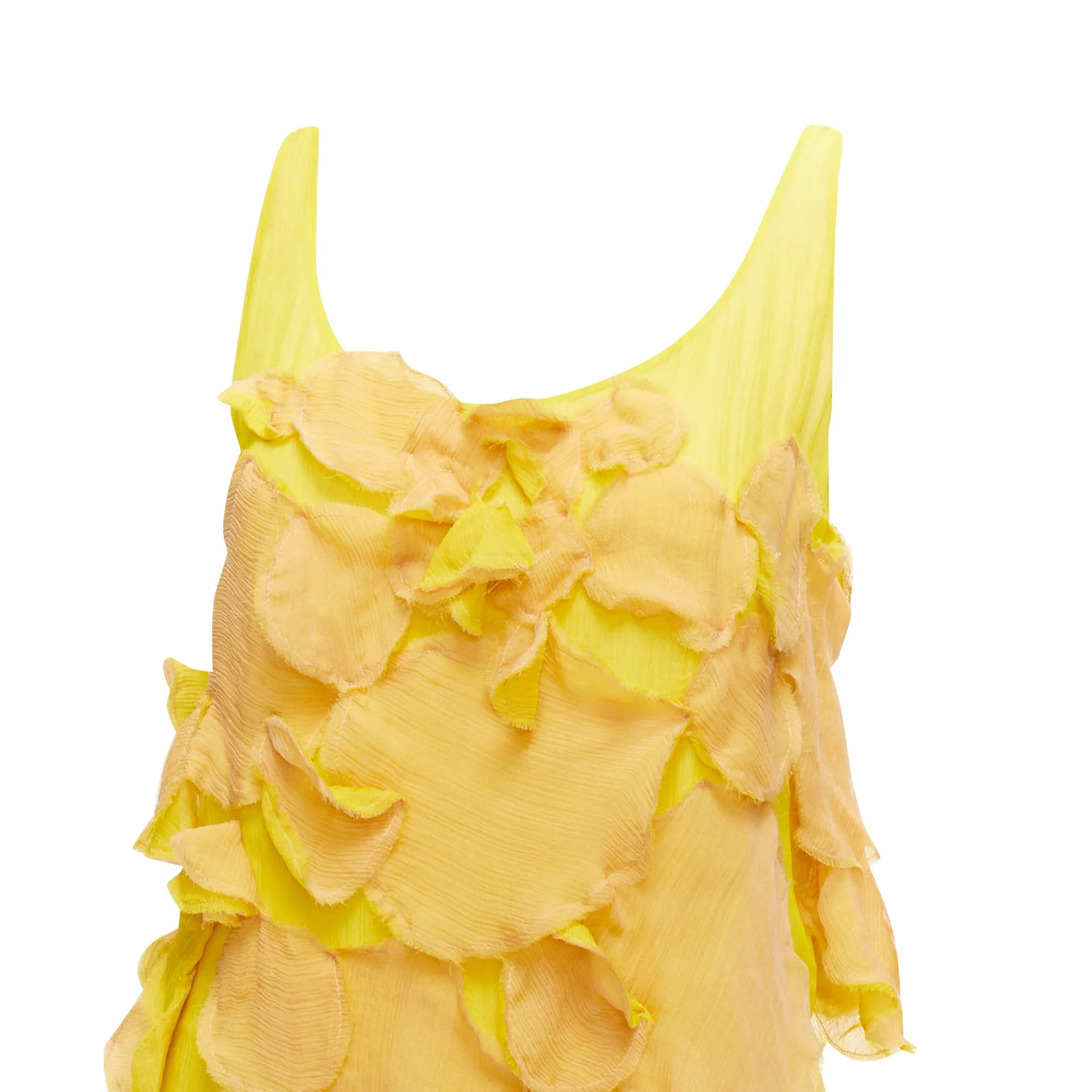 Fendi Silk Overlay Flower Petal Mini Dress