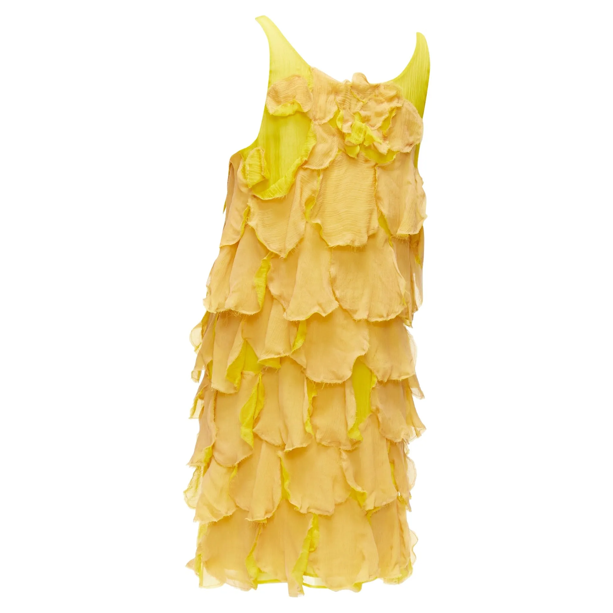 Fendi Silk Overlay Flower Petal Mini Dress