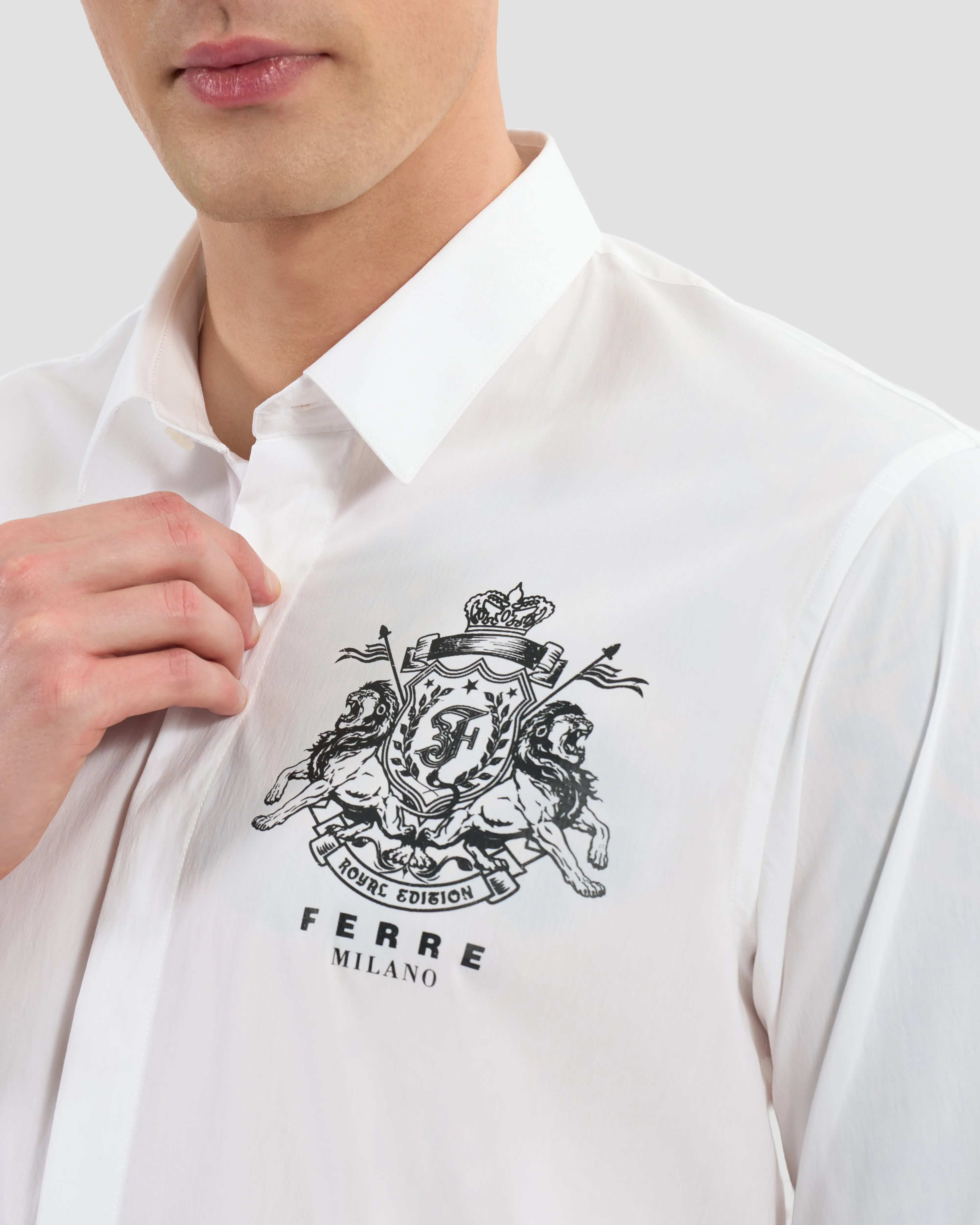 Ferré Imperial Logo Print Shirt