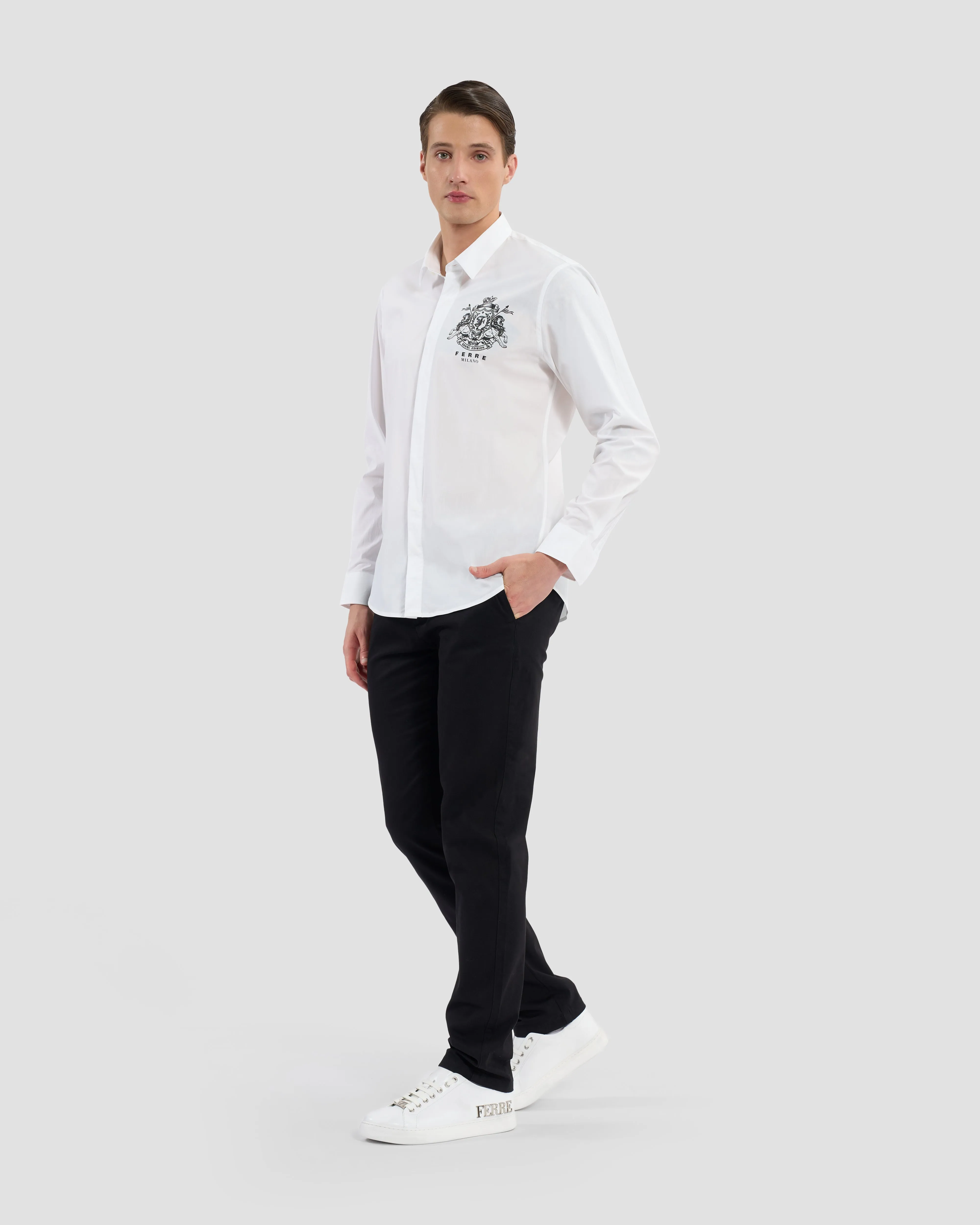 Ferré Imperial Logo Print Shirt